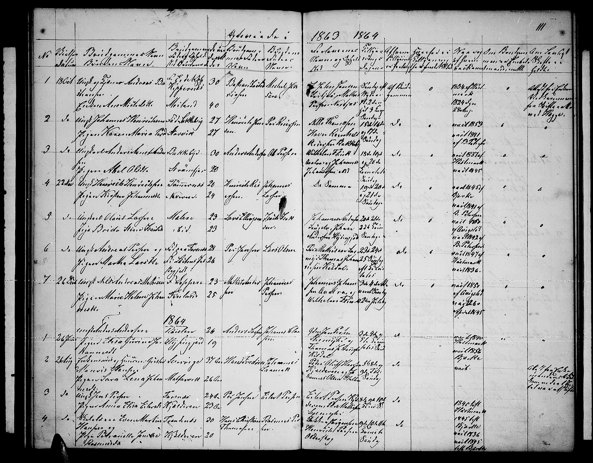 Skjervøy sokneprestkontor, SATØ/S-1300/H/Ha/Hab/L0019klokker: Parish register (copy) no. 19, 1863-1877, p. 111