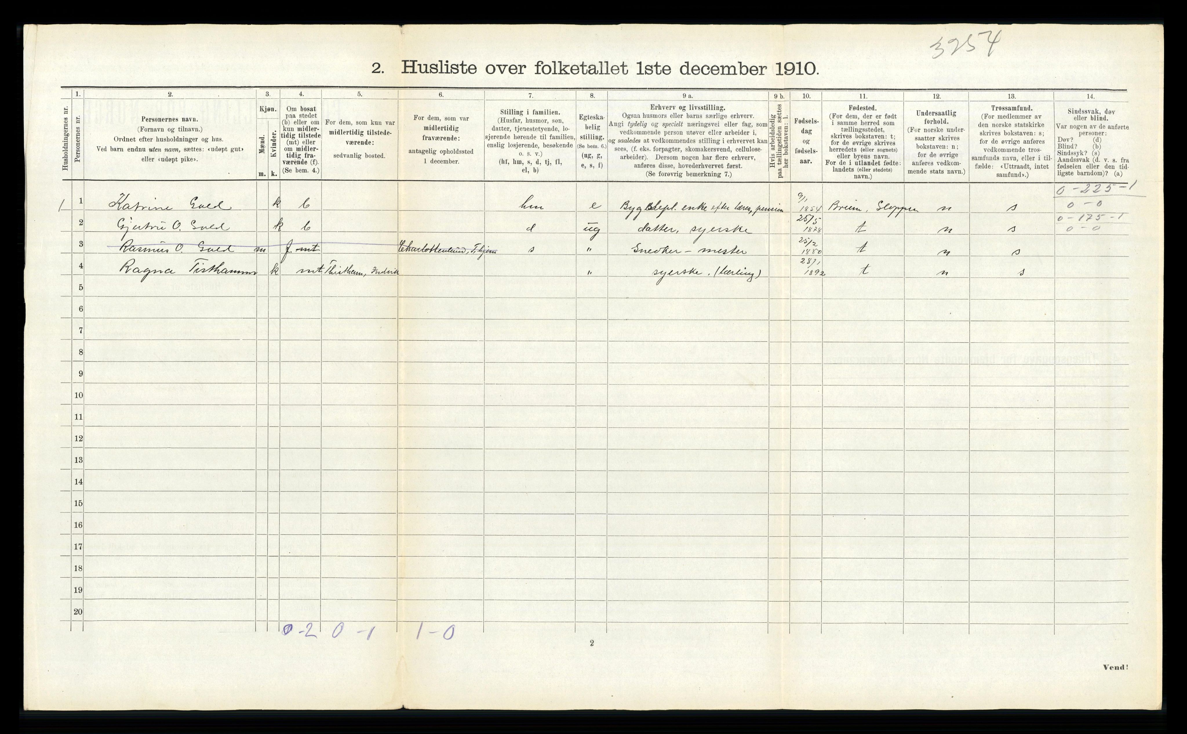 RA, 1910 census for Innvik, 1910, p. 61