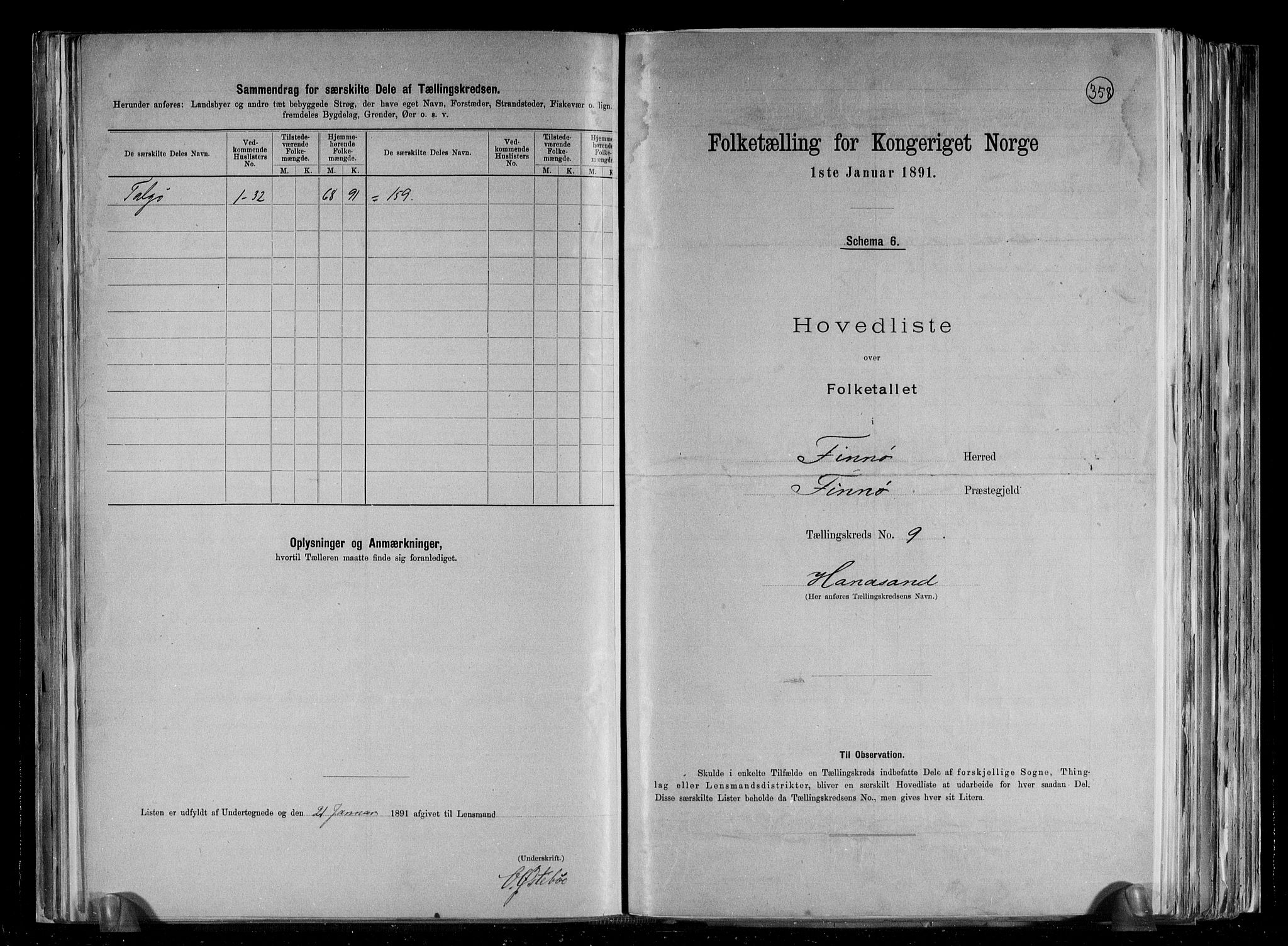 RA, 1891 census for 1141 Finnøy, 1891, p. 20