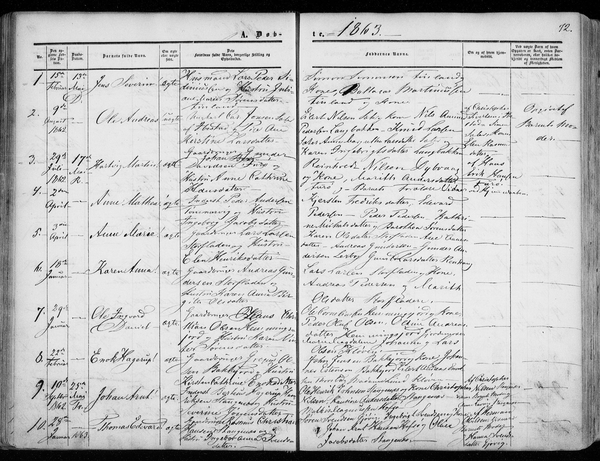Tranøy sokneprestkontor, SATØ/S-1313/I/Ia/Iaa/L0007kirke: Parish register (official) no. 7, 1856-1866, p. 72