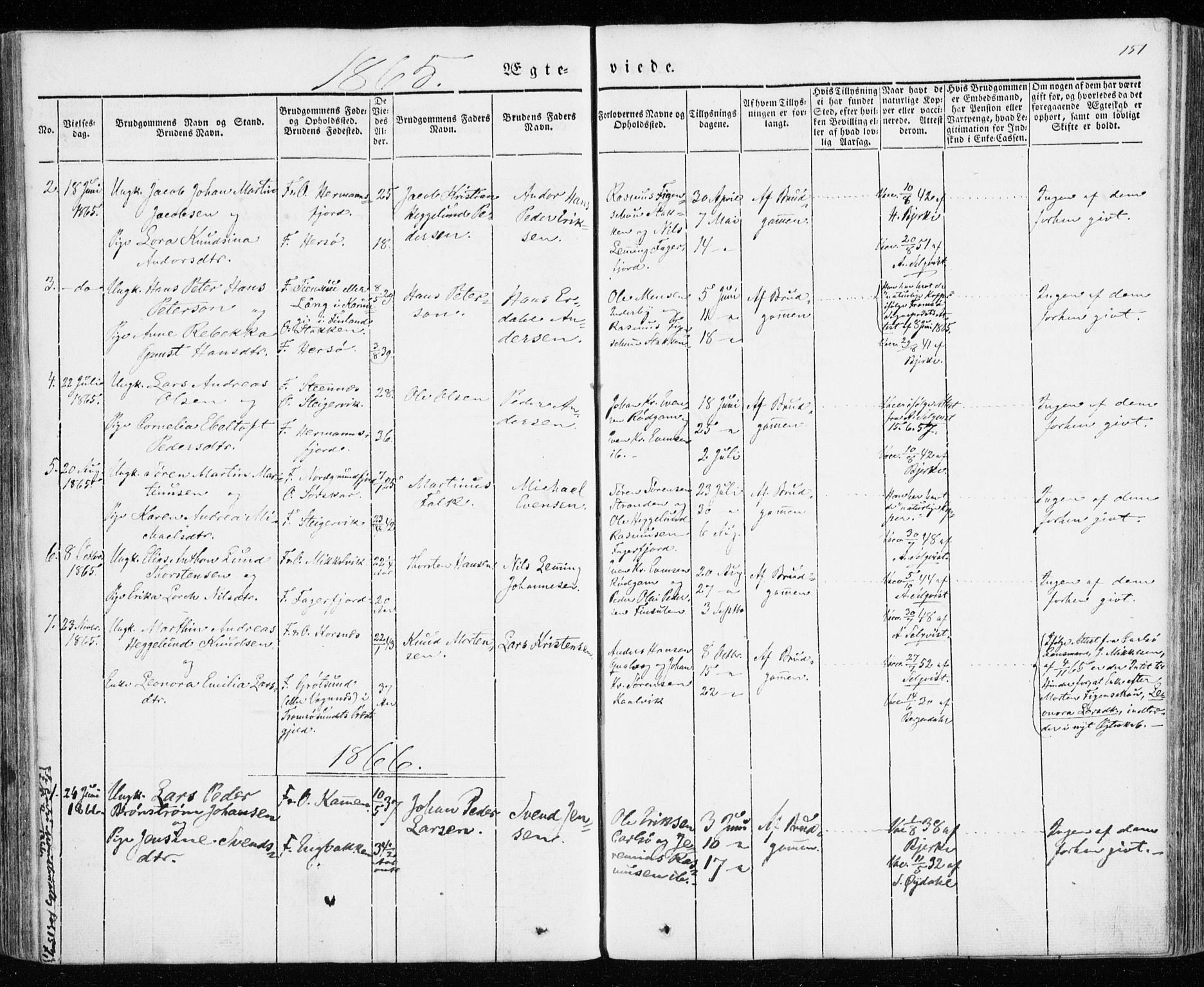 Karlsøy sokneprestembete, SATØ/S-1299/H/Ha/Haa/L0009kirke: Parish register (official) no. 9, 1838-1867, p. 151