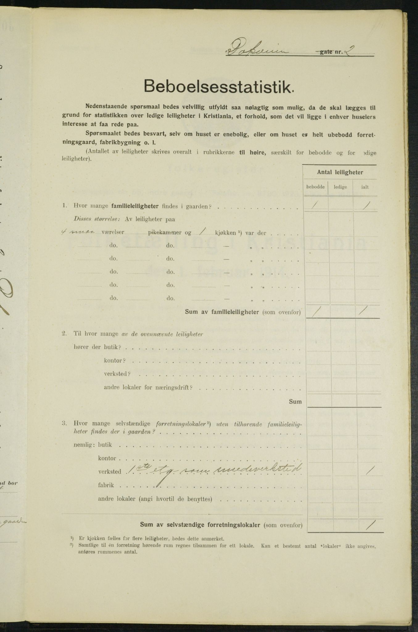 OBA, Municipal Census 1914 for Kristiania, 1914, p. 15991