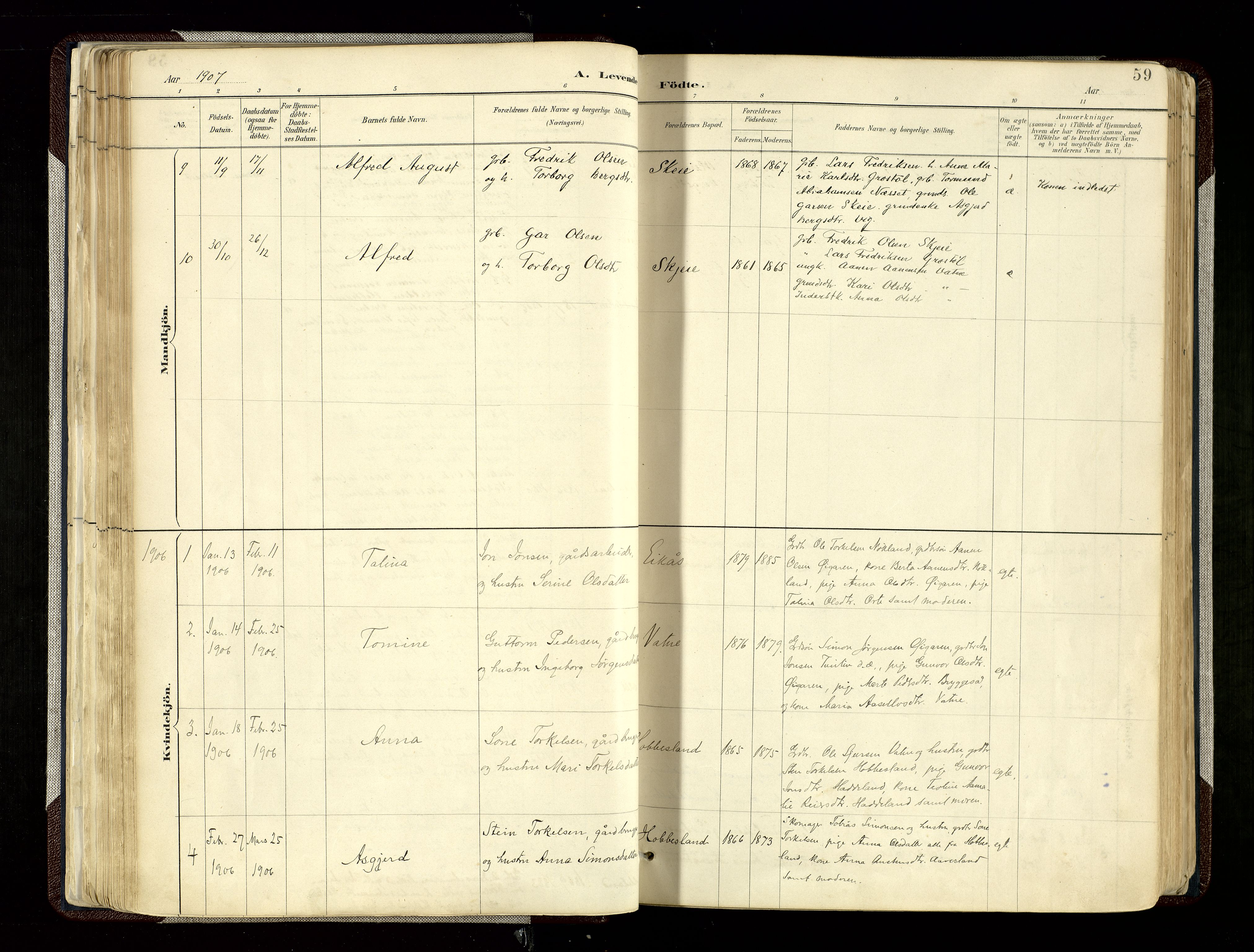 Hægebostad sokneprestkontor, SAK/1111-0024/F/Fa/Fab/L0004: Parish register (official) no. A 4, 1887-1929, p. 59