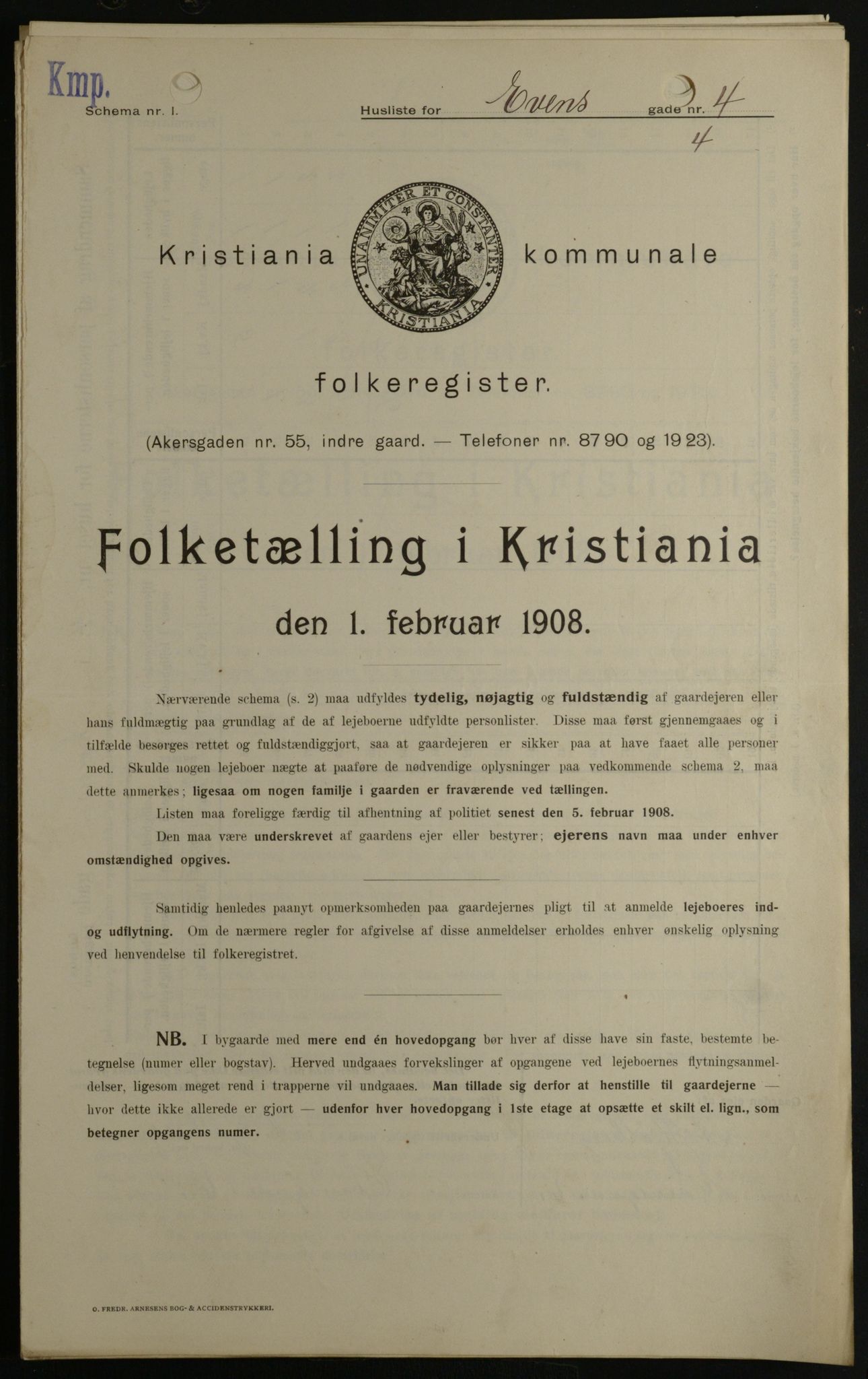 OBA, Municipal Census 1908 for Kristiania, 1908, p. 20831