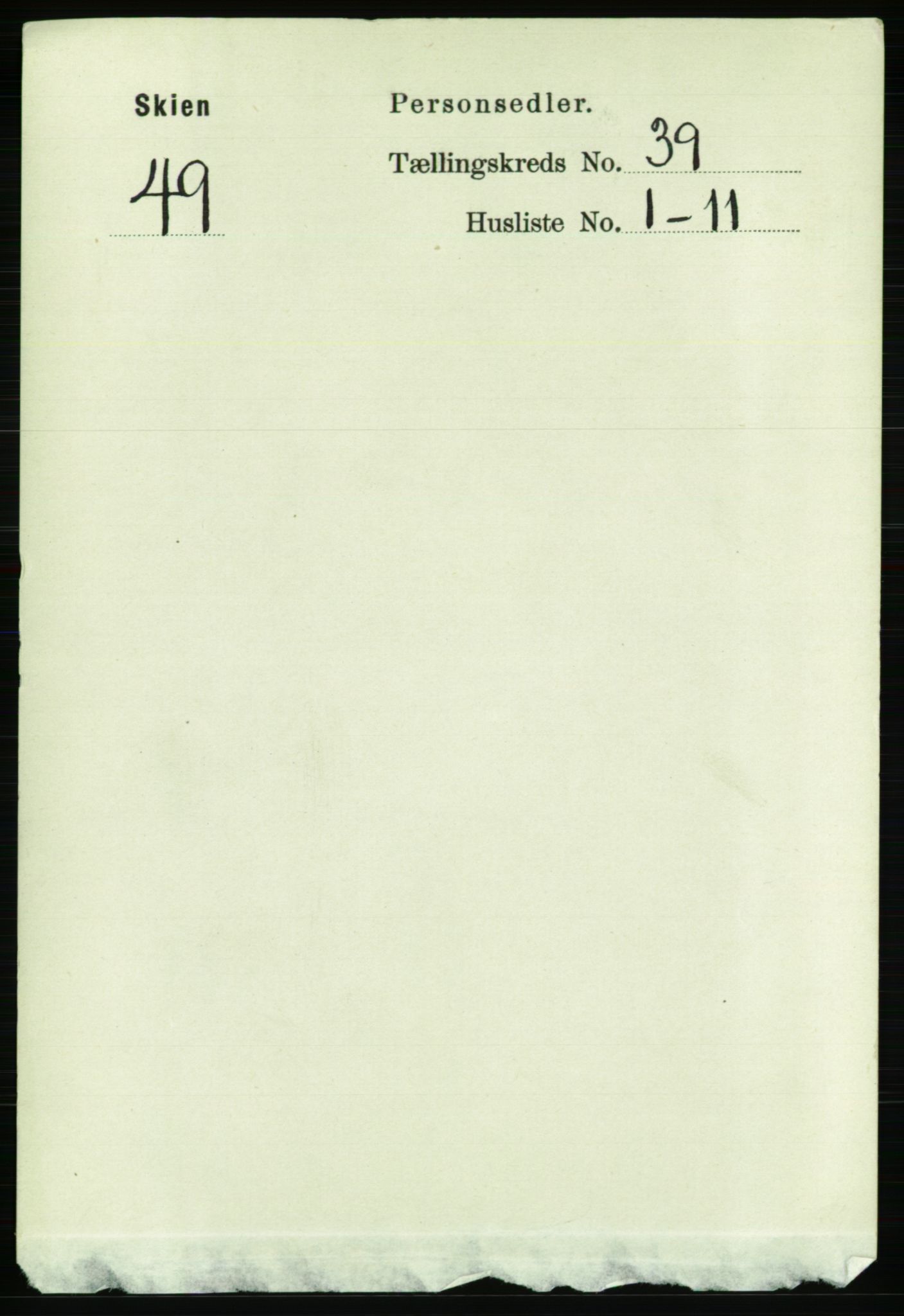 RA, 1891 census for 0806 Skien, 1891, p. 8211