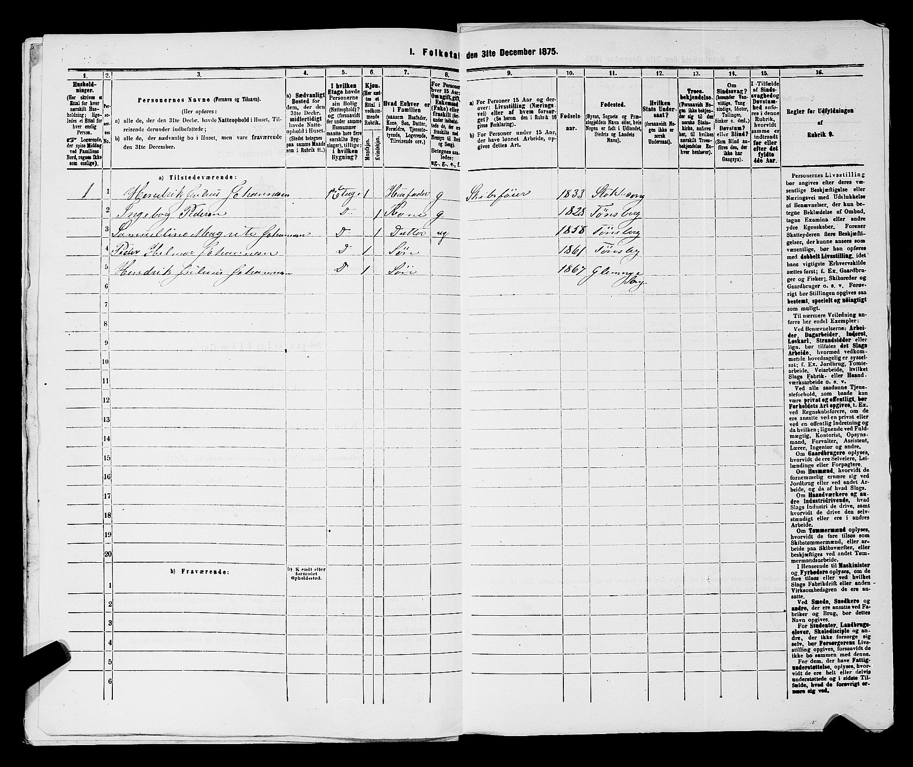 RA, 1875 census for 0103B Fredrikstad/Fredrikstad, 1875, p. 1509