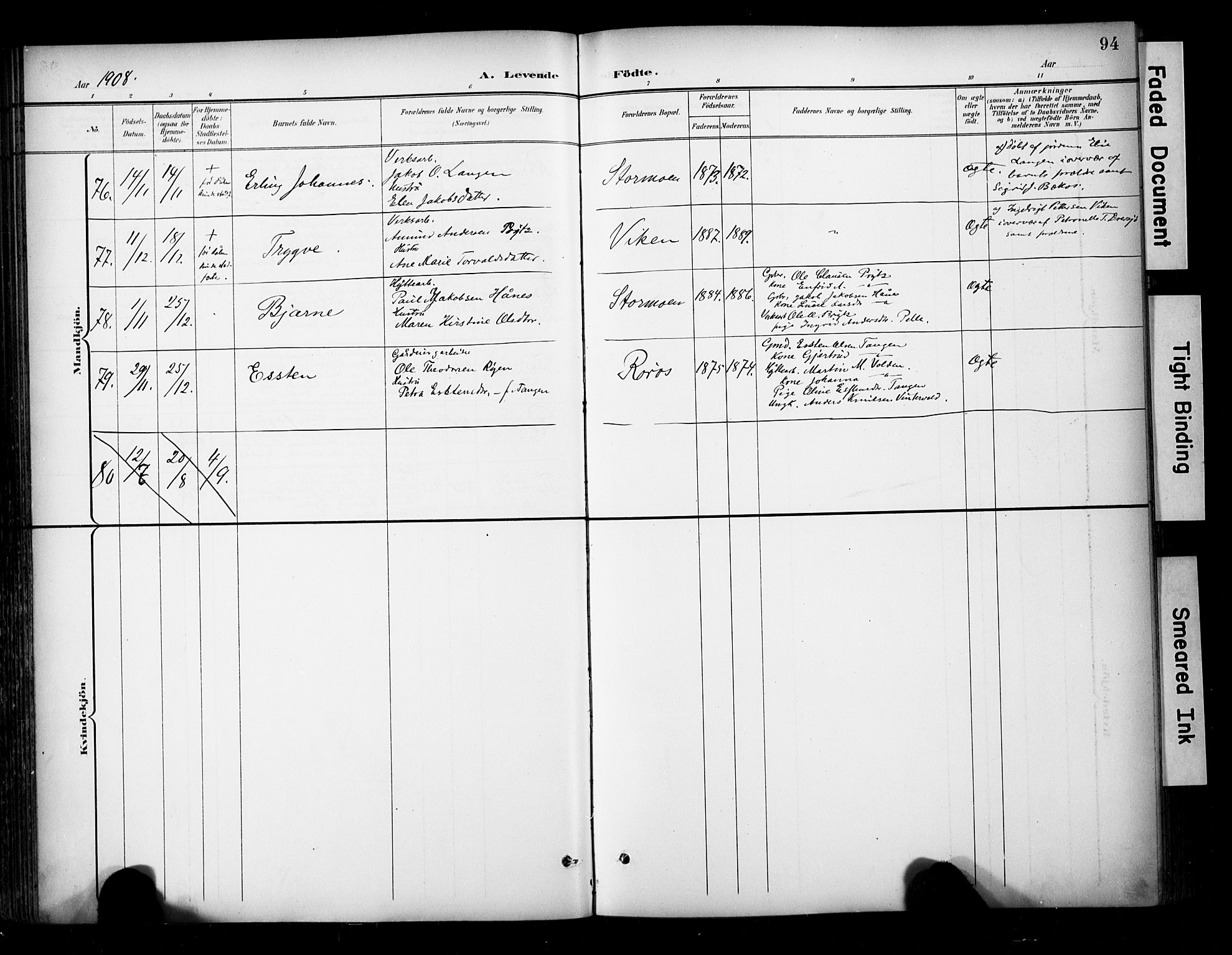 Ministerialprotokoller, klokkerbøker og fødselsregistre - Sør-Trøndelag, AV/SAT-A-1456/681/L0936: Parish register (official) no. 681A14, 1899-1908, p. 94