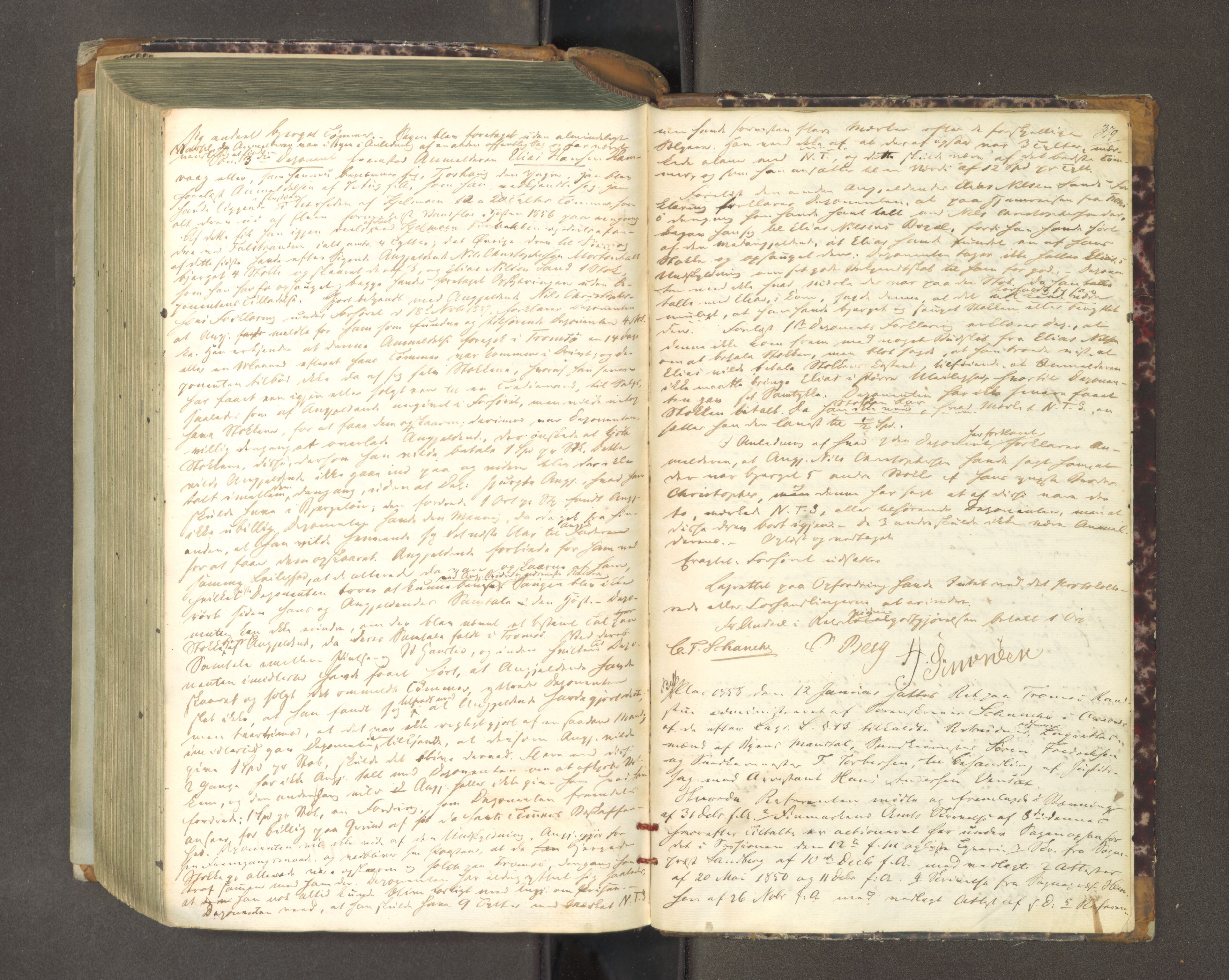 Tromsø sorenskriveri 1855-, AV/SATØ-S-0050/F/Fe/L0124: Ekstrarettsprotokoll med register, 1851-1858, p. 378b-379a