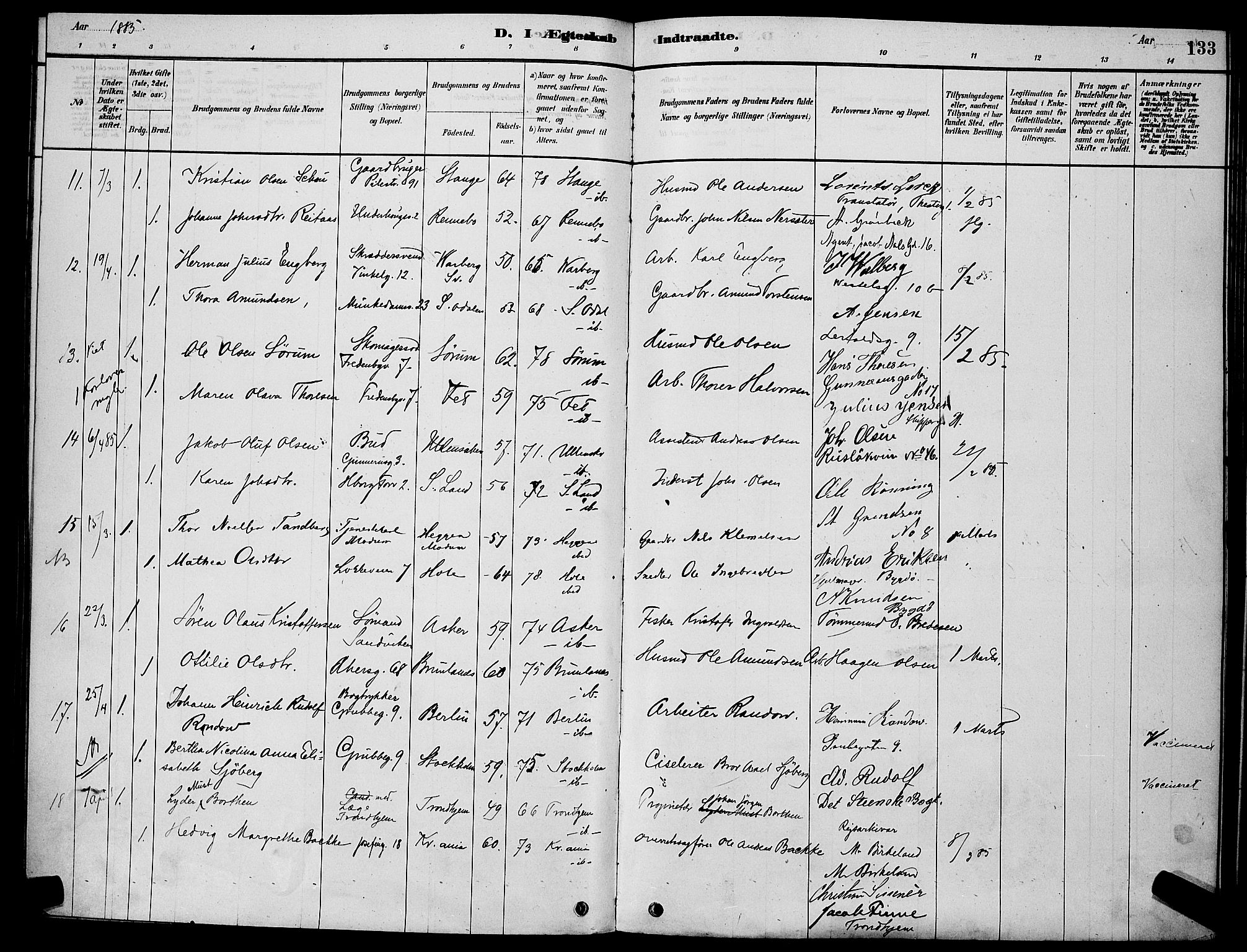 Trefoldighet prestekontor Kirkebøker, AV/SAO-A-10882/H/Ha/L0003: Banns register no. 3, 1878-1888, p. 133