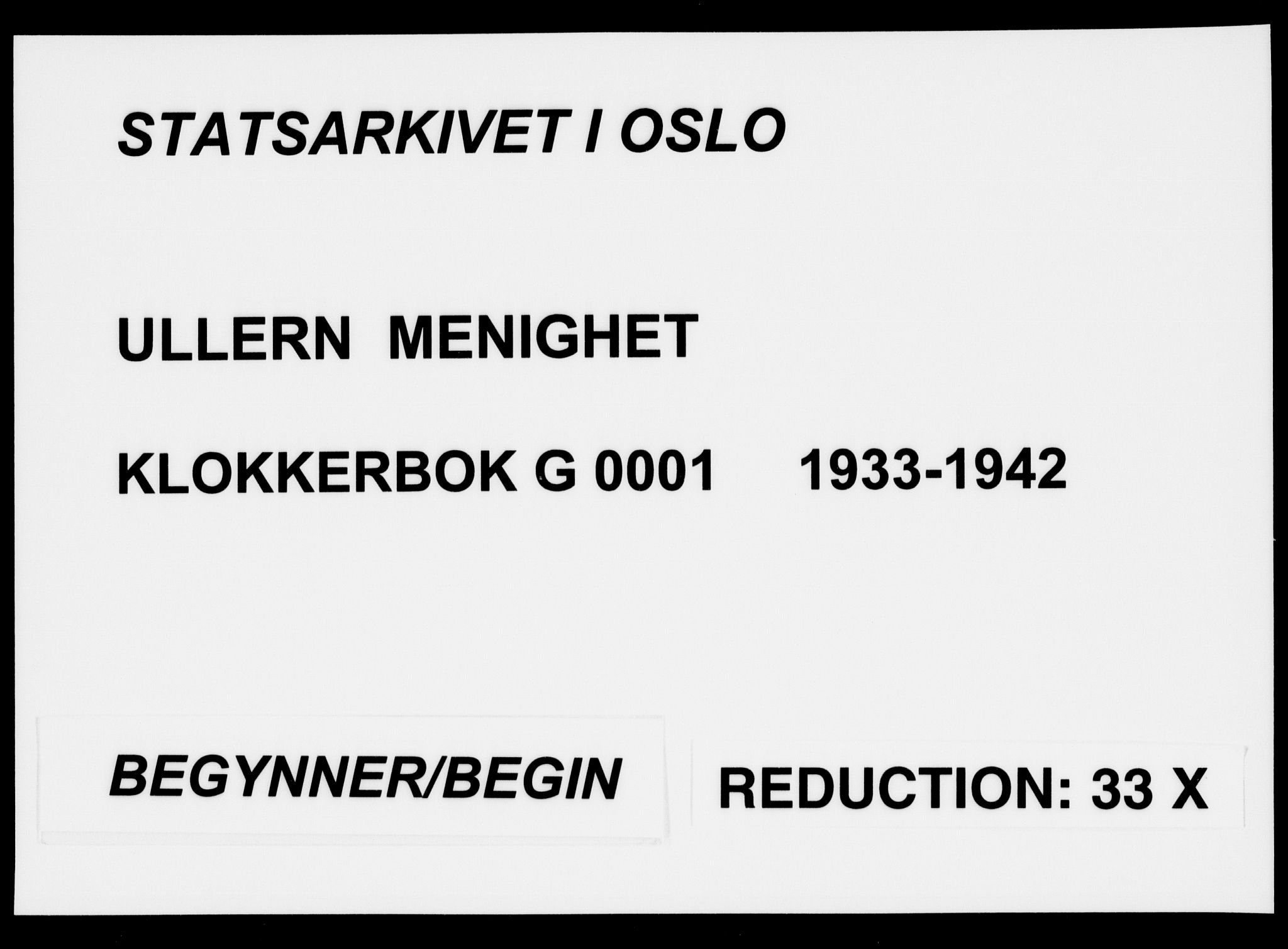 Ullern prestekontor Kirkebøker, SAO/A-10740/G/L0001: Parish register (copy) no. 1, 1933-1942