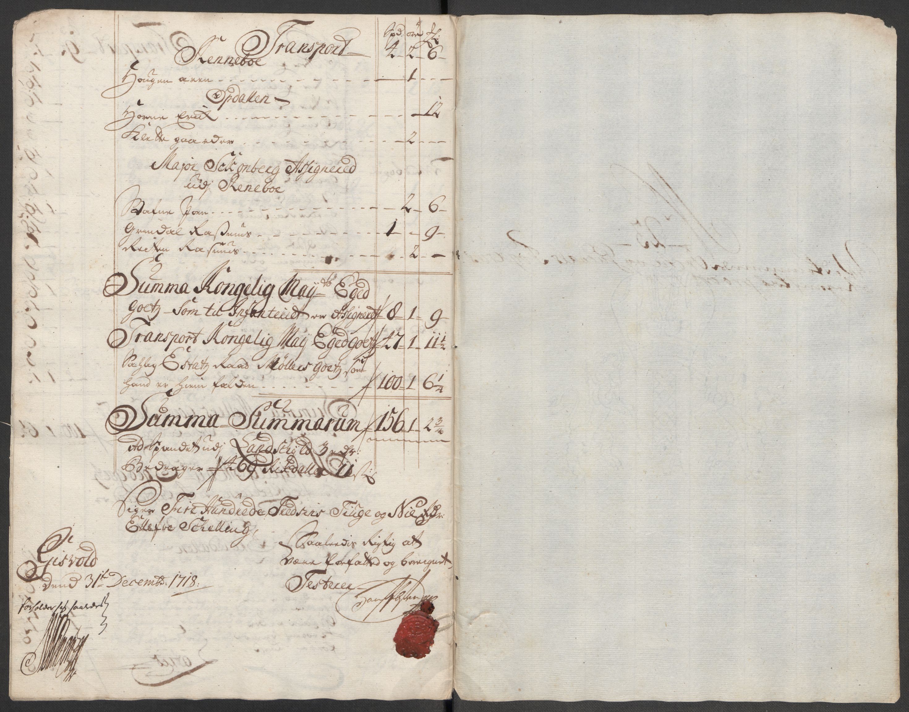 Rentekammeret inntil 1814, Reviderte regnskaper, Fogderegnskap, AV/RA-EA-4092/R60/L3971: Fogderegnskap Orkdal og Gauldal, 1718, p. 205