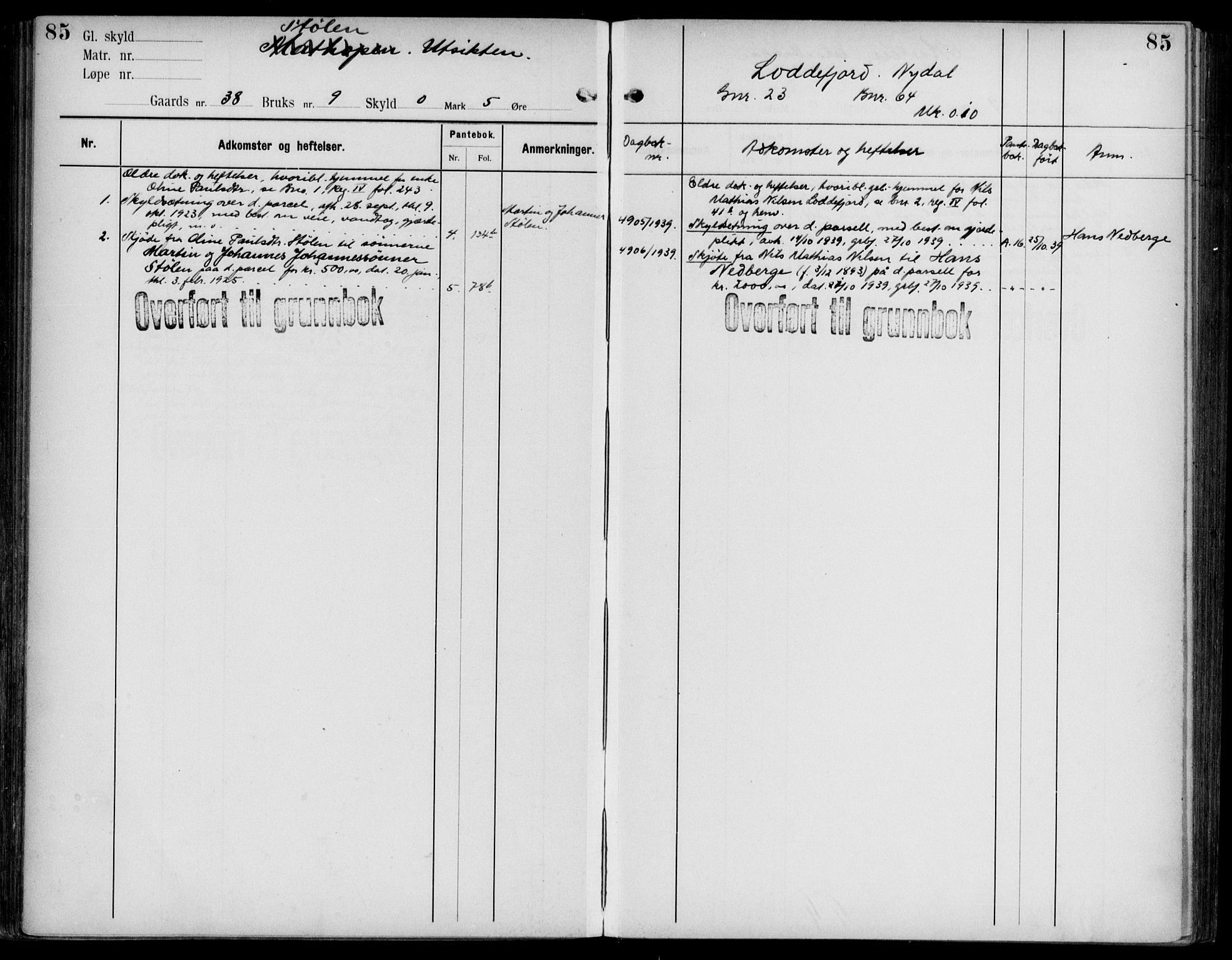 Midhordland sorenskriveri, AV/SAB-A-3001/1/G/Ga/Gab/L0108: Mortgage register no. II.A.b.108, p. 85
