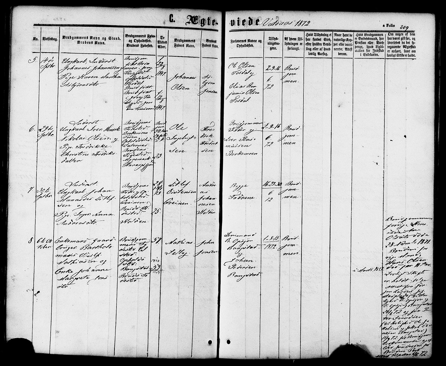 Ministerialprotokoller, klokkerbøker og fødselsregistre - Nordland, SAT/A-1459/810/L0146: Parish register (official) no. 810A08 /1, 1862-1874, p. 209