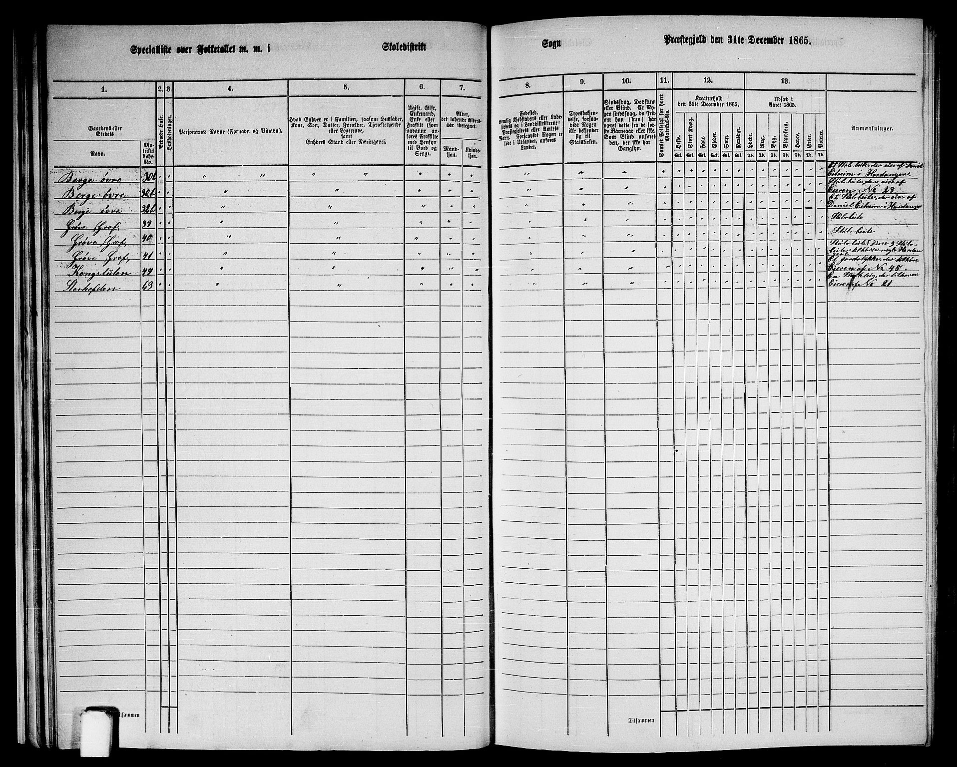 RA, 1865 census for Suldal, 1865, p. 156