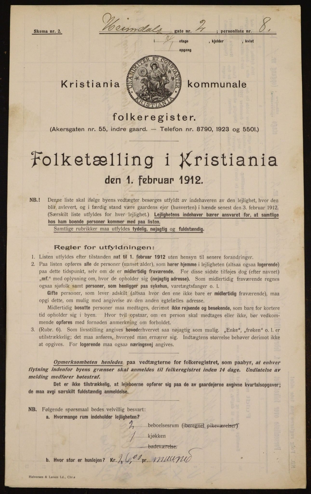 OBA, Municipal Census 1912 for Kristiania, 1912, p. 36967