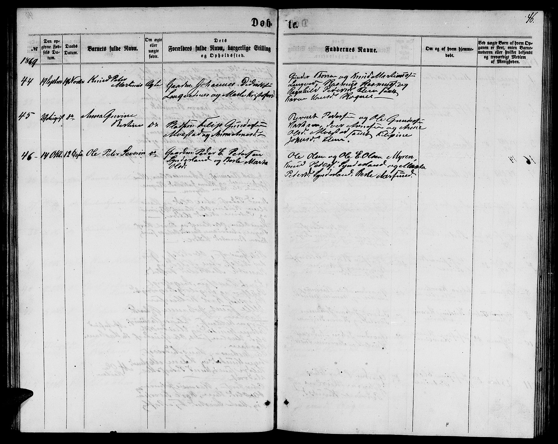 Ministerialprotokoller, klokkerbøker og fødselsregistre - Møre og Romsdal, AV/SAT-A-1454/536/L0508: Parish register (copy) no. 536C03, 1860-1870, p. 46