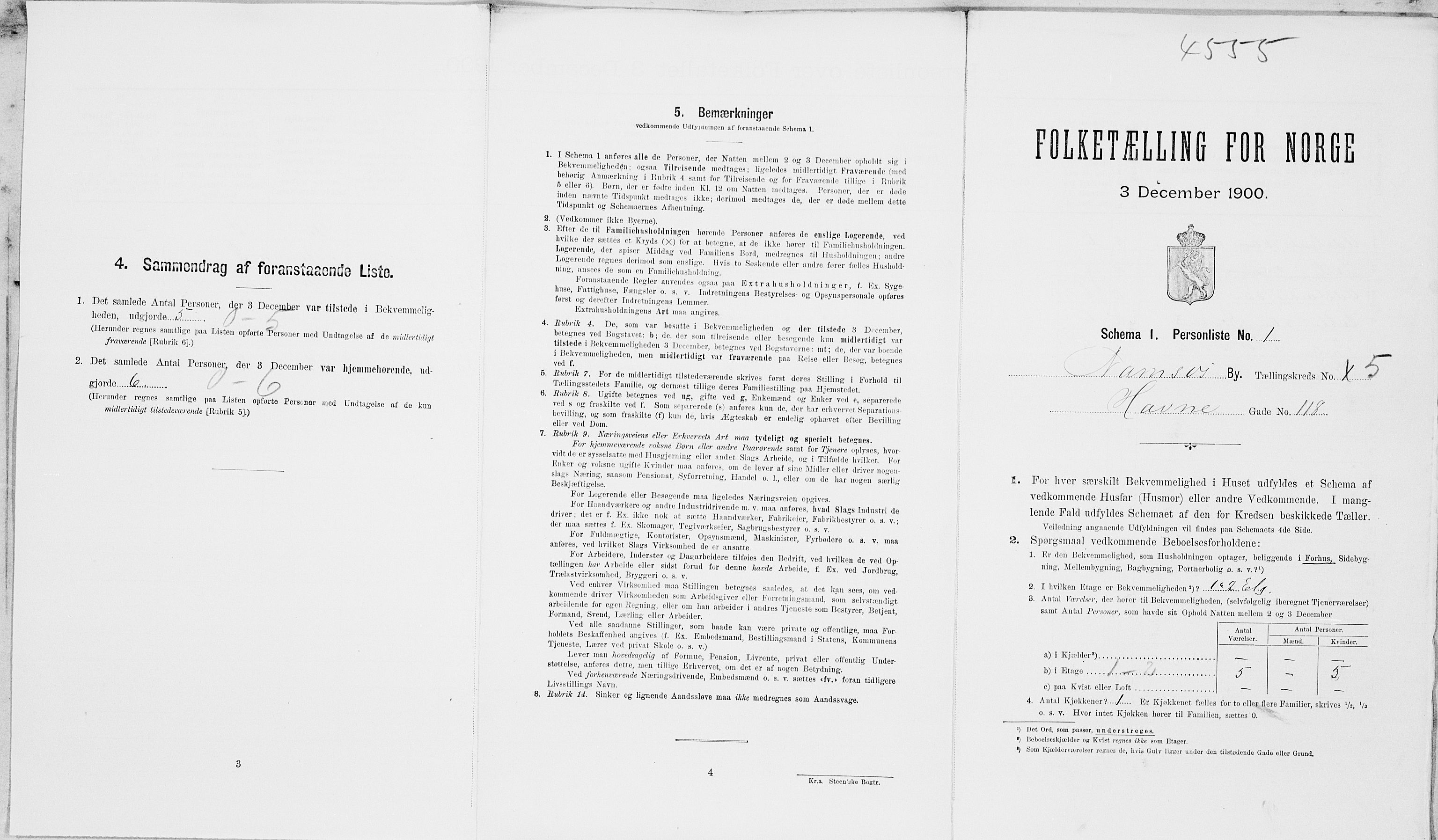 SAT, 1900 census for Namsos, 1900, p. 1053