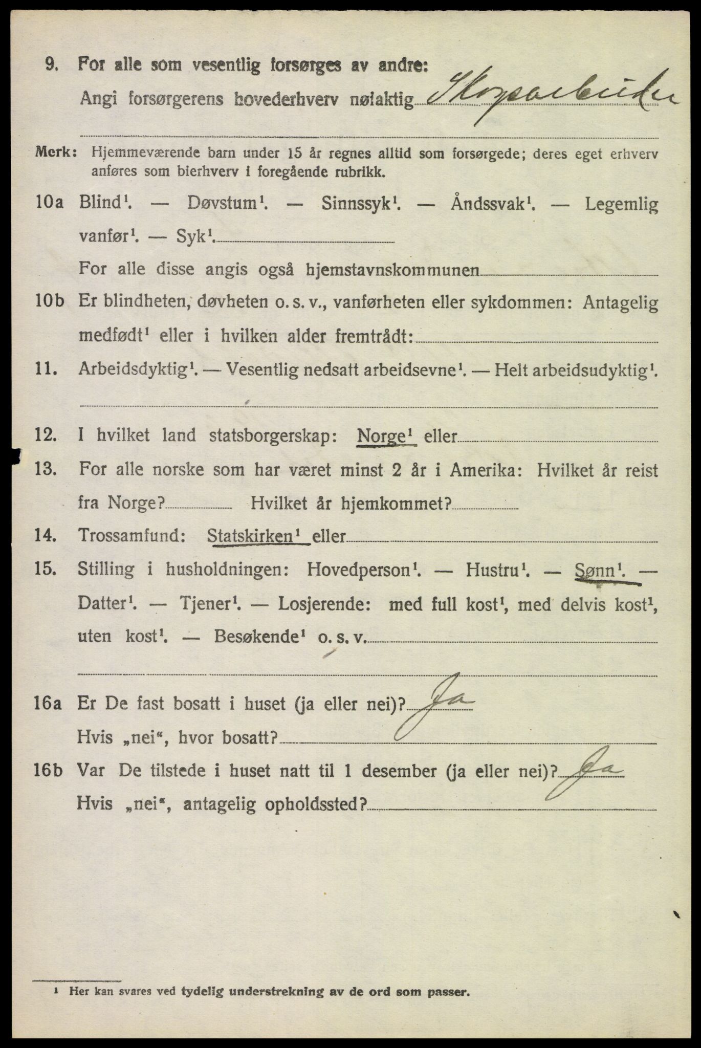 SAH, 1920 census for Ytre Rendal, 1920, p. 2076