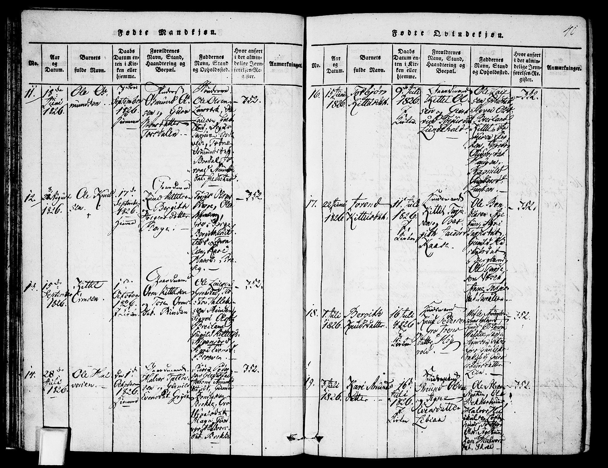 Fyresdal kirkebøker, AV/SAKO-A-263/F/Fa/L0003: Parish register (official) no. I 3, 1815-1840, p. 40