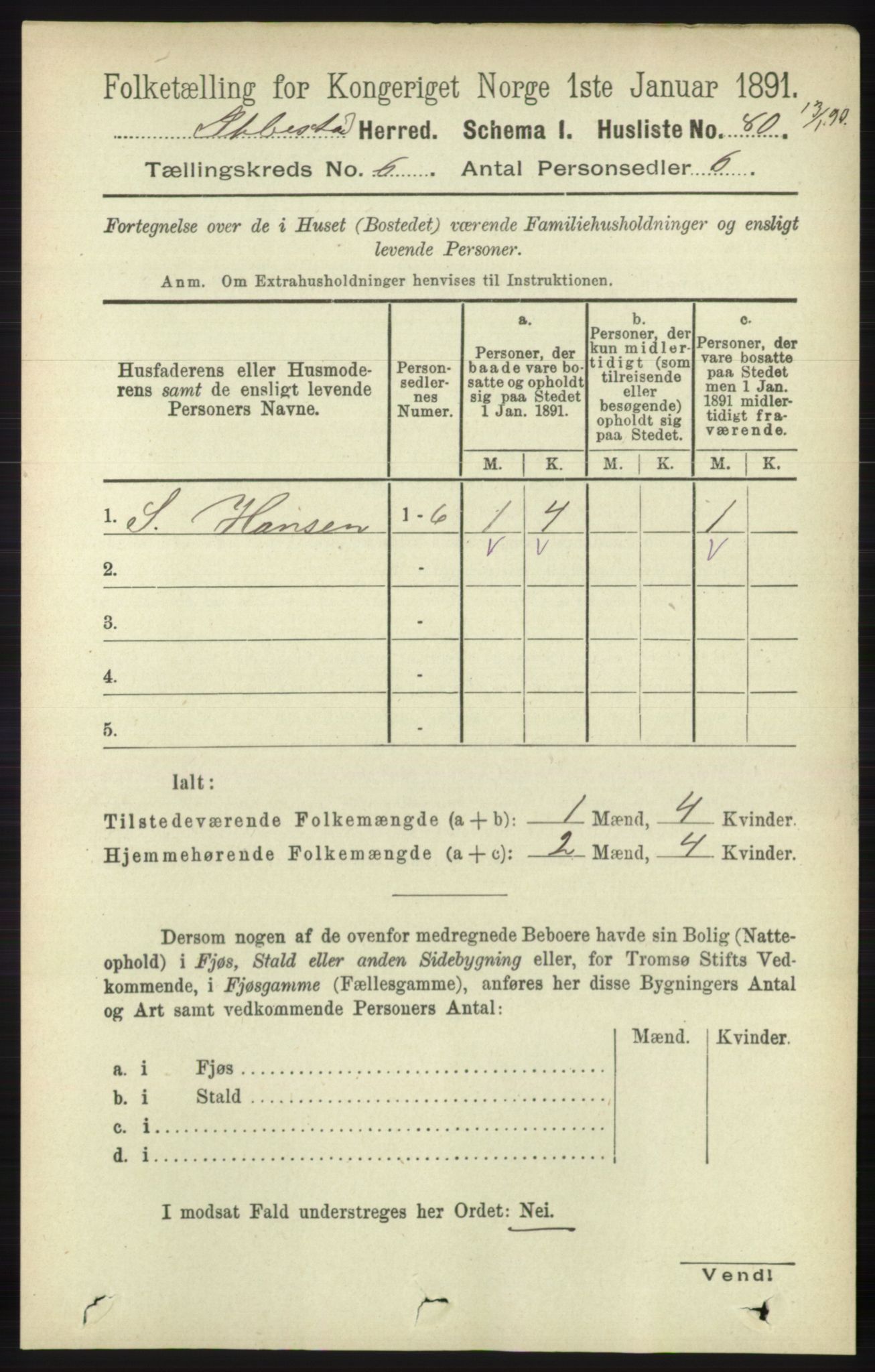 RA, 1891 census for 1917 Ibestad, 1891, p. 3566