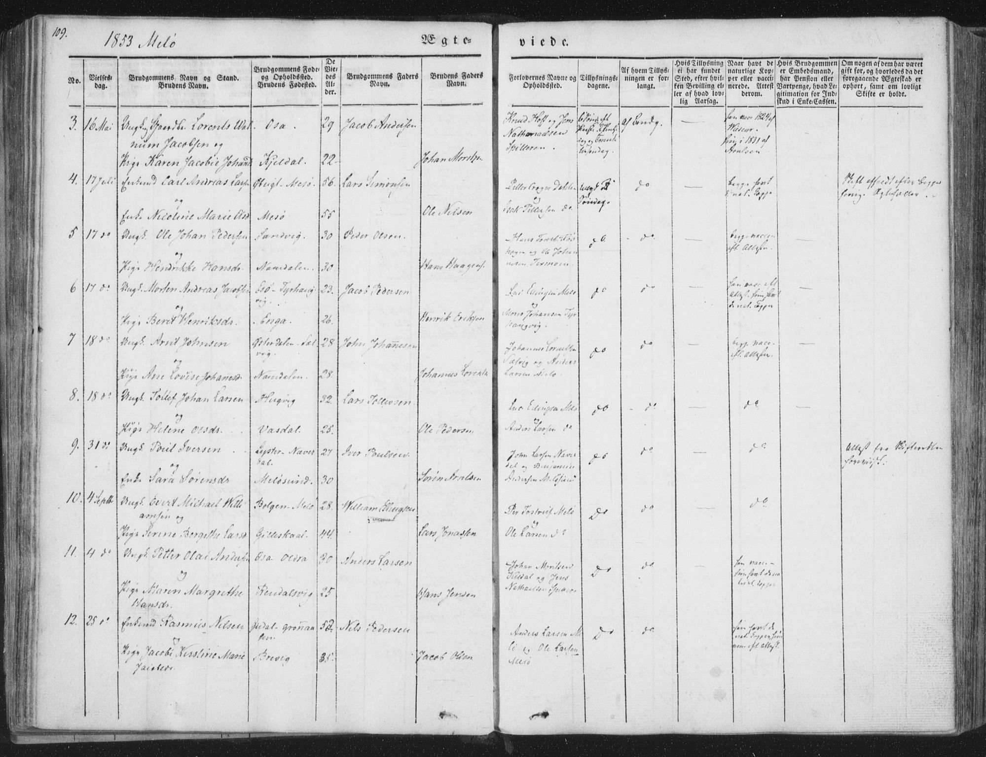 Ministerialprotokoller, klokkerbøker og fødselsregistre - Nordland, AV/SAT-A-1459/841/L0604: Parish register (official) no. 841A09 /2, 1845-1862, p. 109