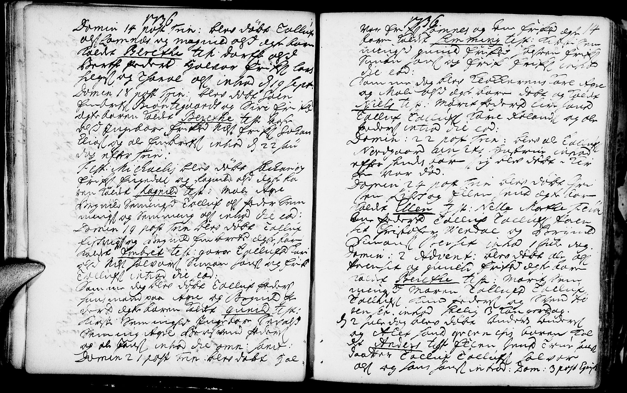Rendalen prestekontor, SAH/PREST-054/H/Ha/Haa/L0001: Parish register (official) no. 1, 1733-1787, p. 14