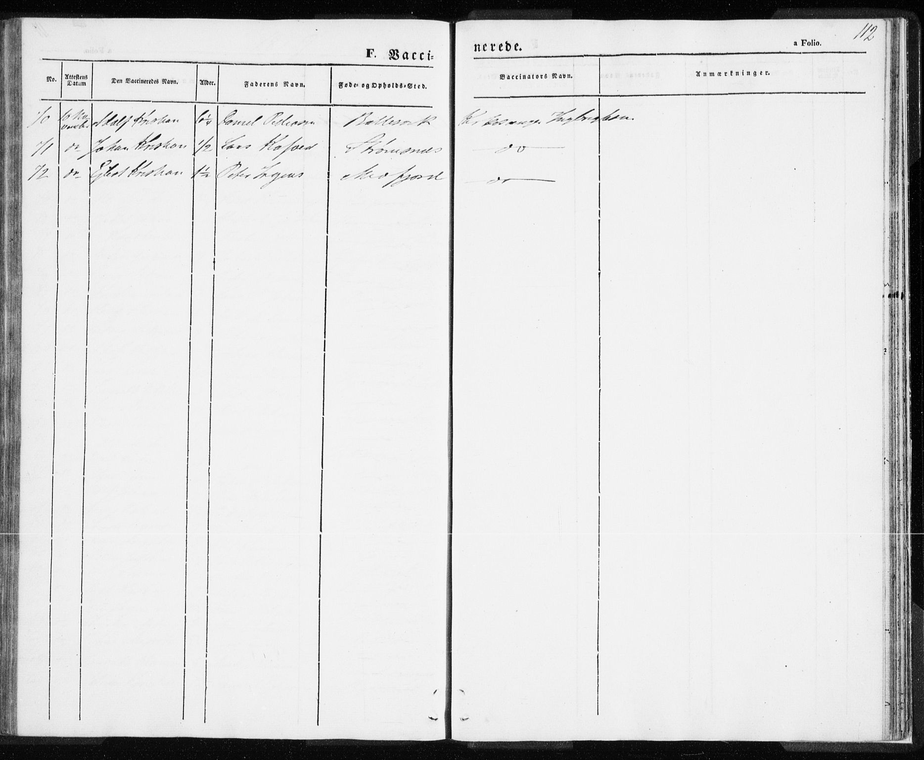 Berg sokneprestkontor, SATØ/S-1318/G/Ga/Gaa/L0001kirke: Parish register (official) no. 1, 1846-1859, p. 112