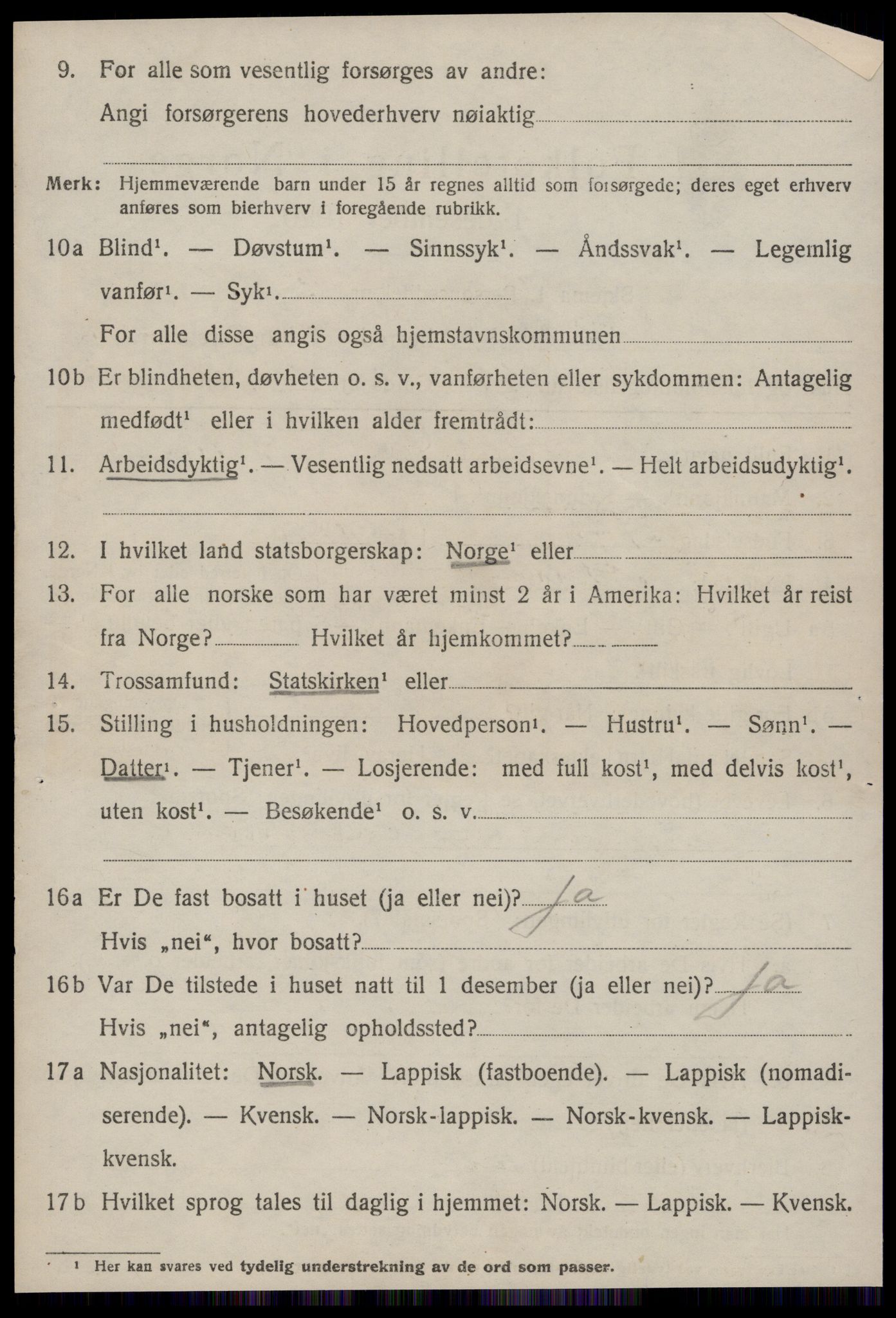 SAT, 1920 census for Selbu, 1920, p. 7007