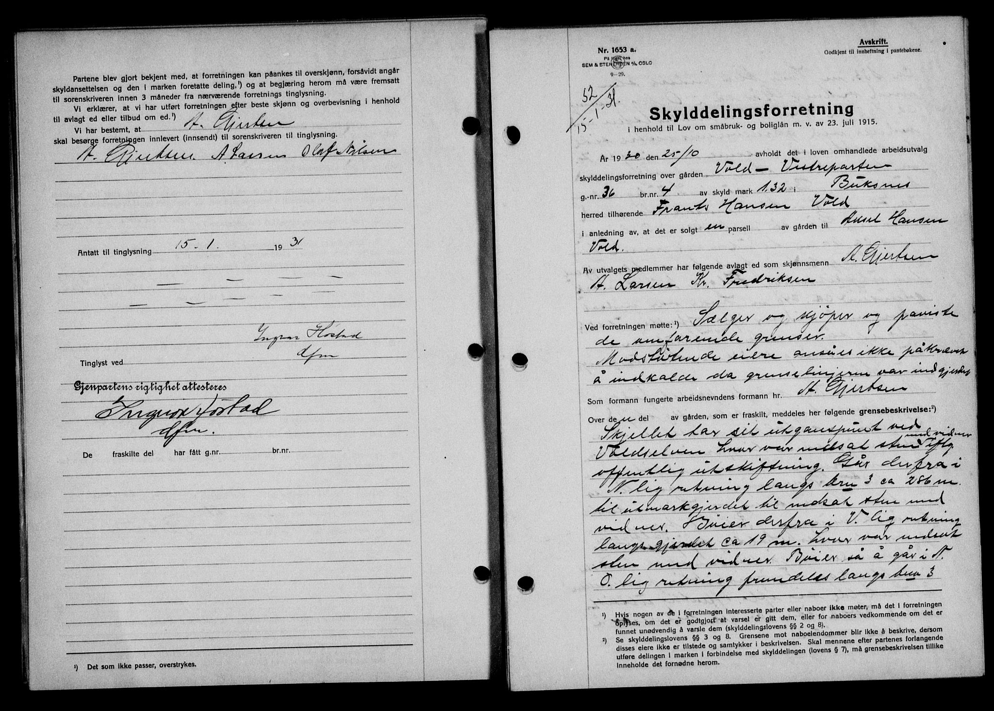 Lofoten sorenskriveri, SAT/A-0017/1/2/2C/L0023b: Mortgage book no. 23b, 1931-1931, Deed date: 15.01.1931