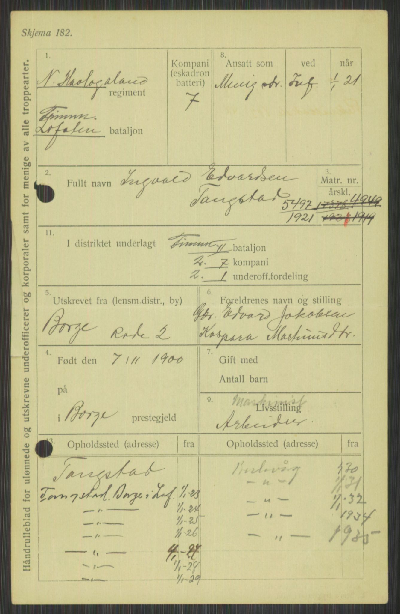 Forsvaret, Varanger bataljon, AV/RA-RAFA-2258/1/D/L0440: Rulleblad for fødte 1892-1912, 1892-1912, p. 547