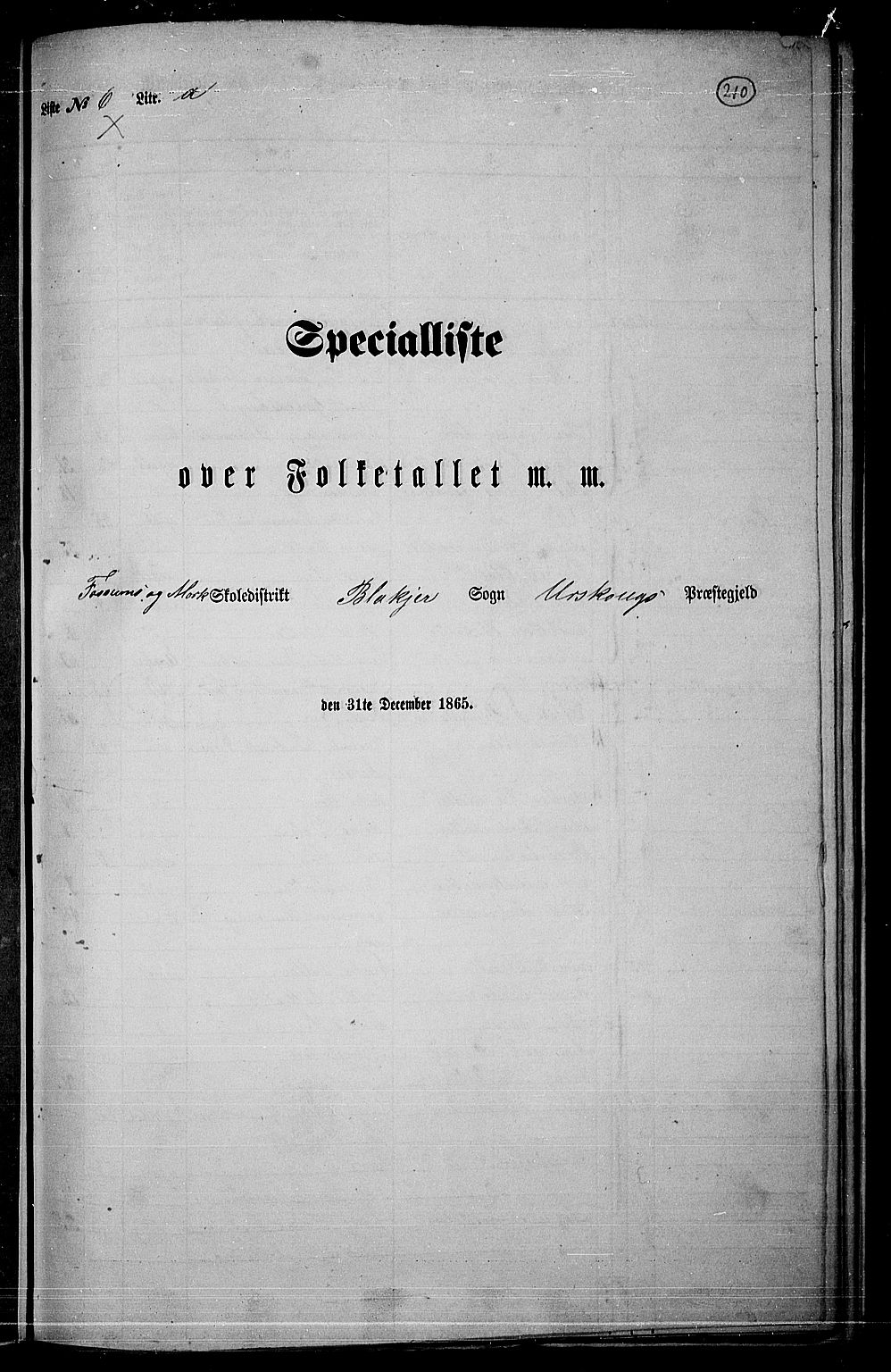 RA, 1865 census for Aurskog, 1865, p. 189