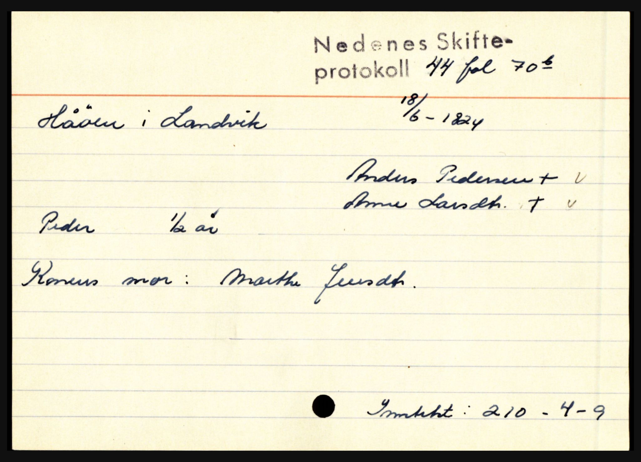 Nedenes sorenskriveri før 1824, AV/SAK-1221-0007/H, p. 13941