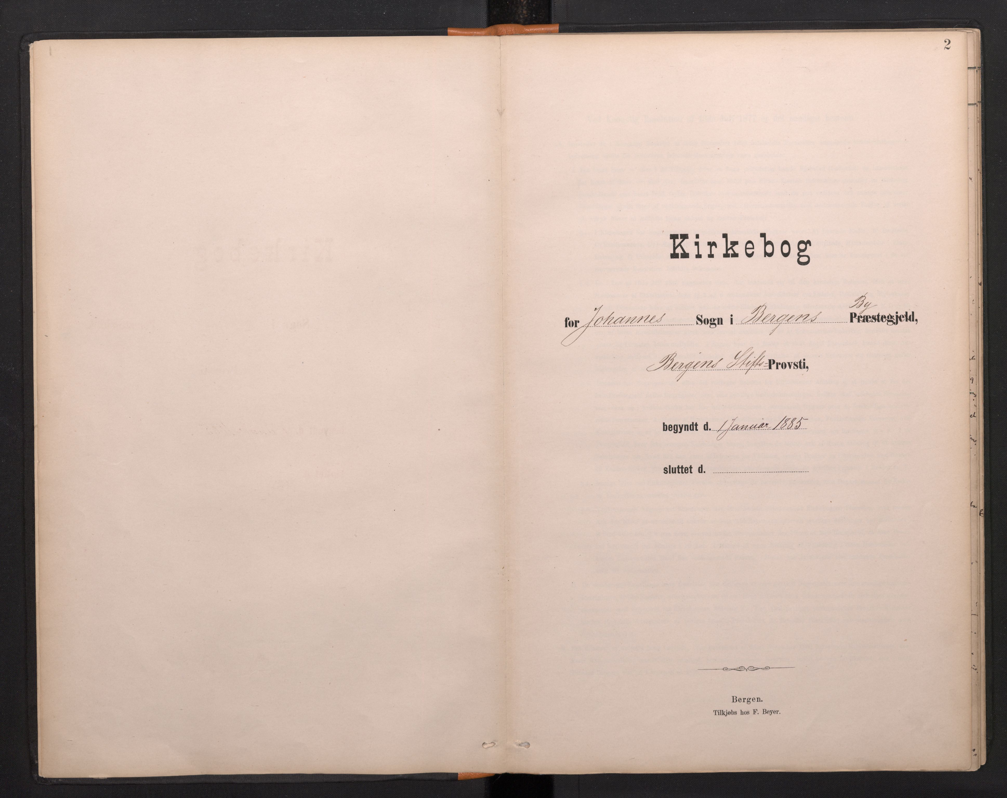 Johanneskirken sokneprestembete, SAB/A-76001/H/Haa/L0029: Parish register (official) no. G 1, 1885-1973, p. 1b-2a