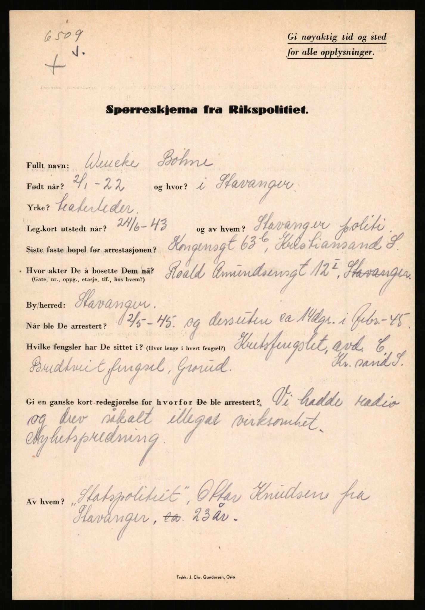 Rikspolitisjefen, AV/RA-S-1560/L/L0002: Berg, Alf - Bråthen, Thorleif, 1940-1945, p. 739