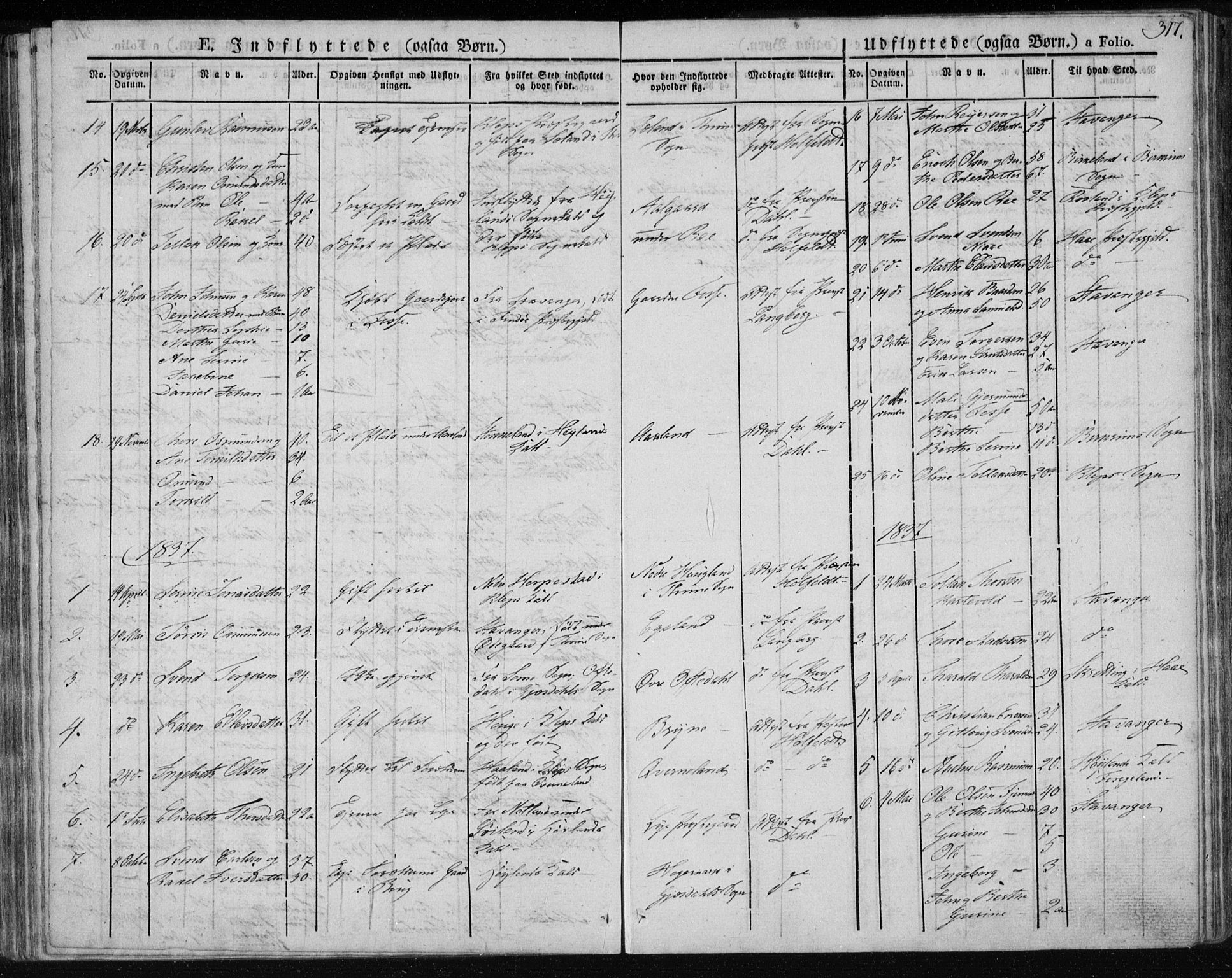 Lye sokneprestkontor, AV/SAST-A-101794/001/30BA/L0004: Parish register (official) no. A 4, 1826-1841, p. 317