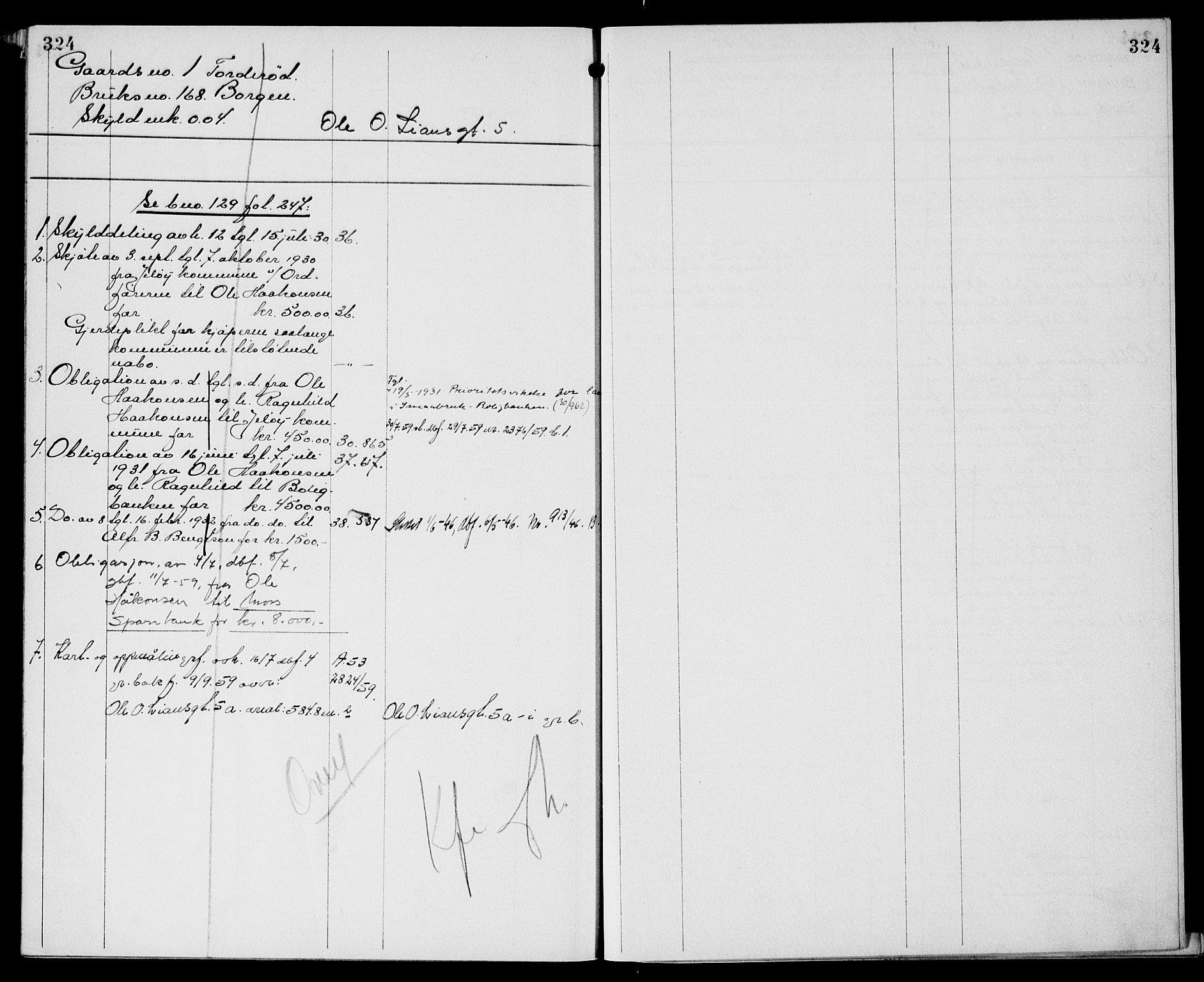 Moss sorenskriveri, AV/SAO-A-10168: Mortgage register no. XI 1, 1788-1961, p. 324