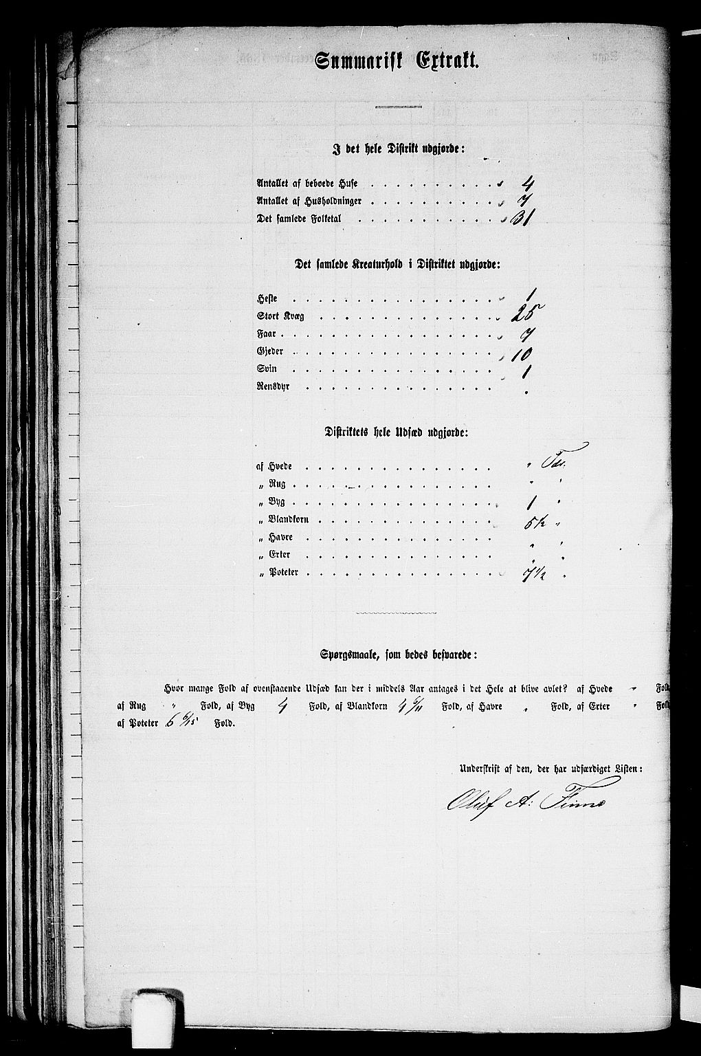 RA, 1865 census for Suldal, 1865, p. 174