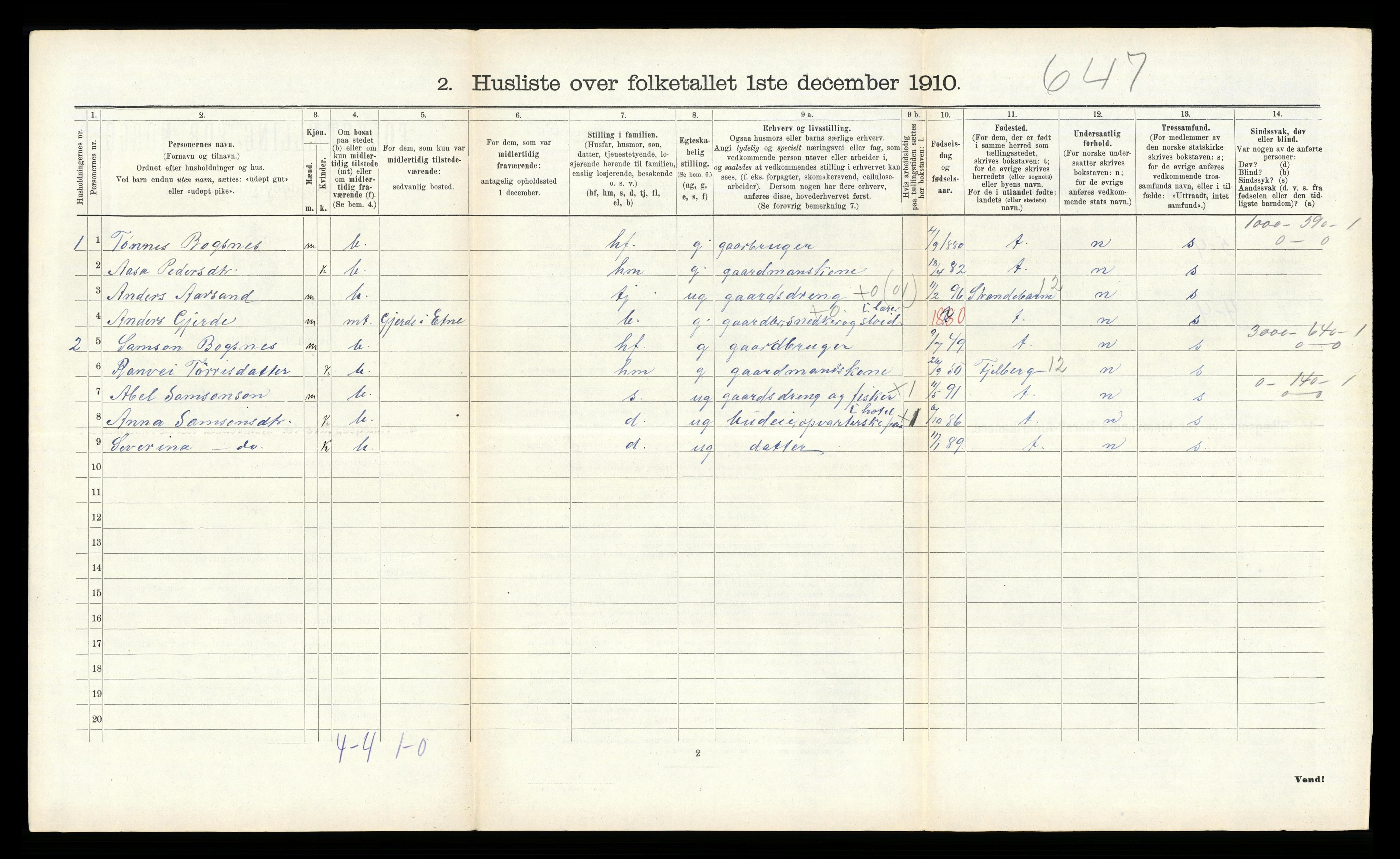 RA, 1910 census for Kvinnherad, 1910, p. 1546