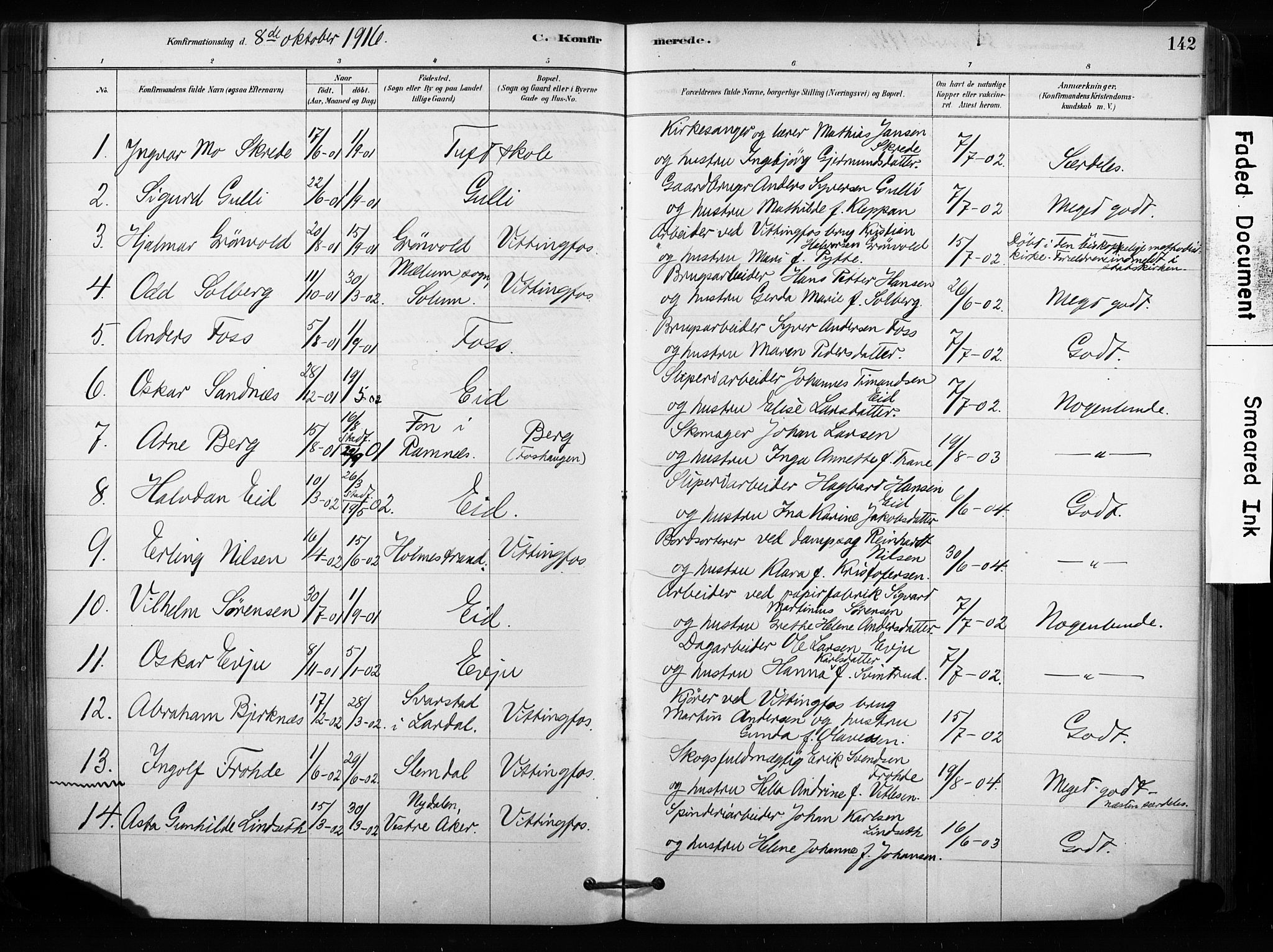 Sandsvær kirkebøker, AV/SAKO-A-244/F/Fc/L0001: Parish register (official) no. III 1, 1878-1923, p. 142