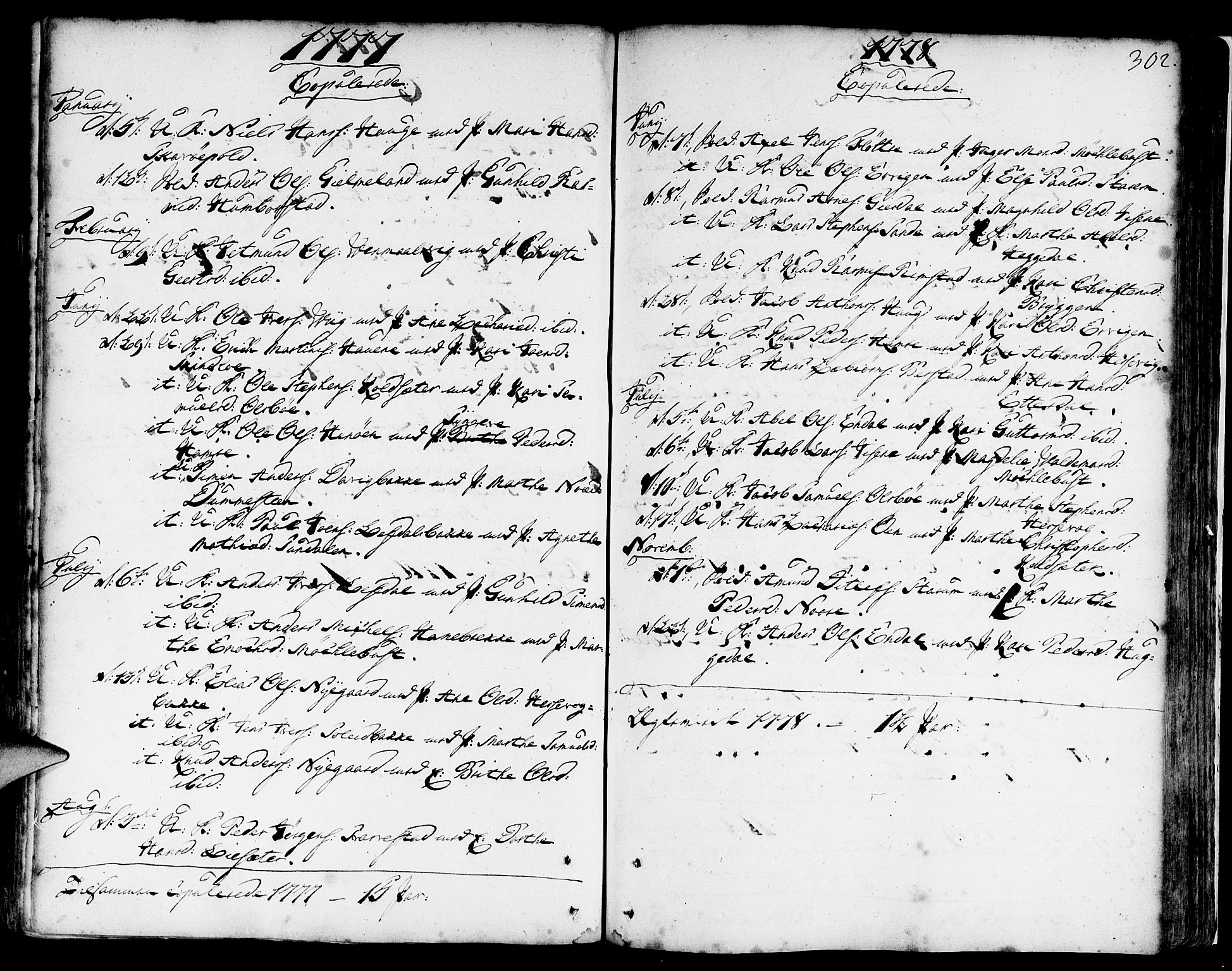 Davik sokneprestembete, AV/SAB-A-79701/H/Haa/Haaa/L0002: Parish register (official) no. A 2, 1742-1816, p. 302