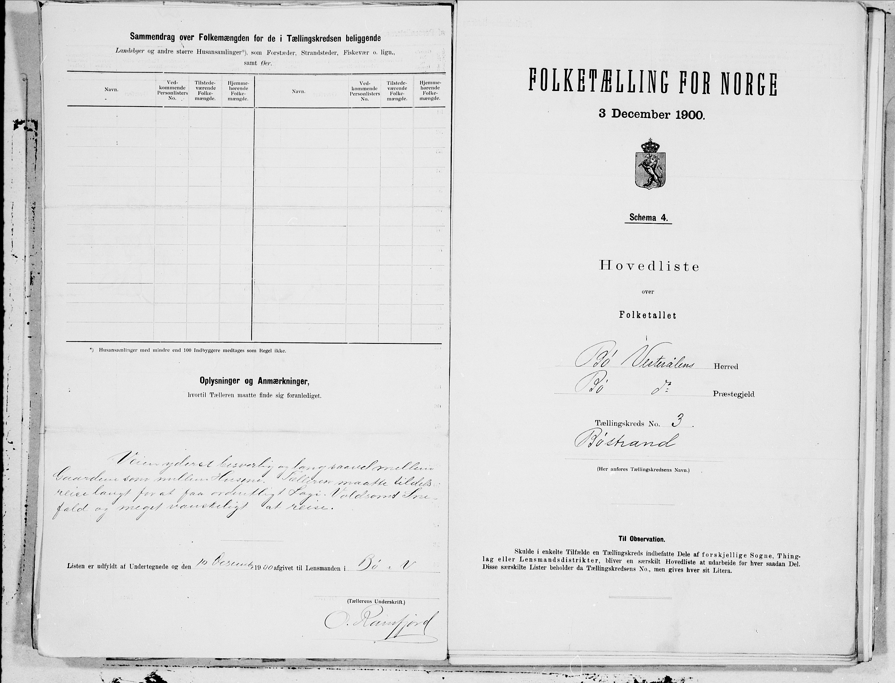 SAT, 1900 census for Bø, 1900, p. 6