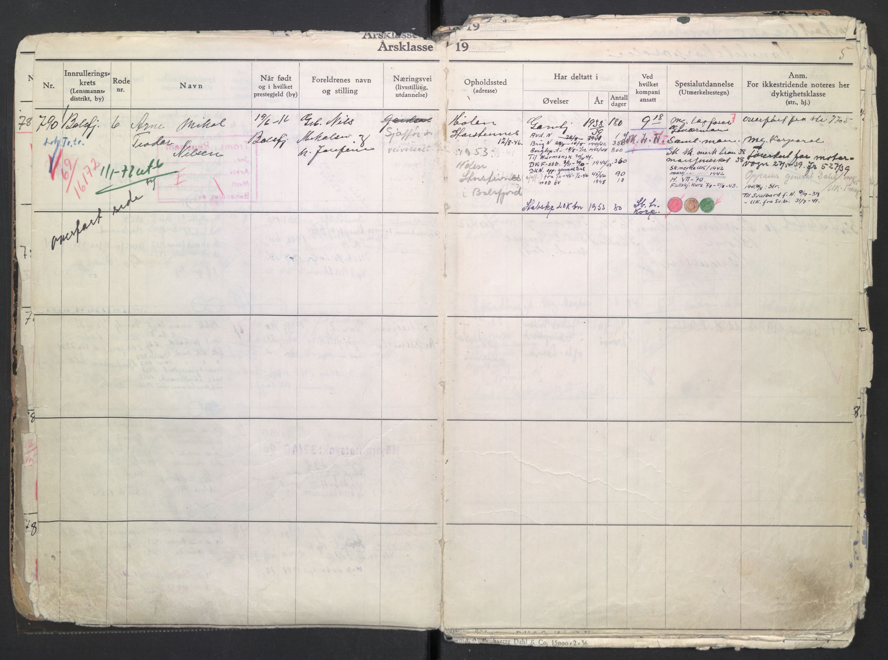 Forsvaret, Troms infanteriregiment nr. 16, AV/RA-RAFA-3146/P/Pa/L0007/0002: Ruller / Rulle for regimentets menige mannskaper, årsklasse 1937, 1937, p. 5