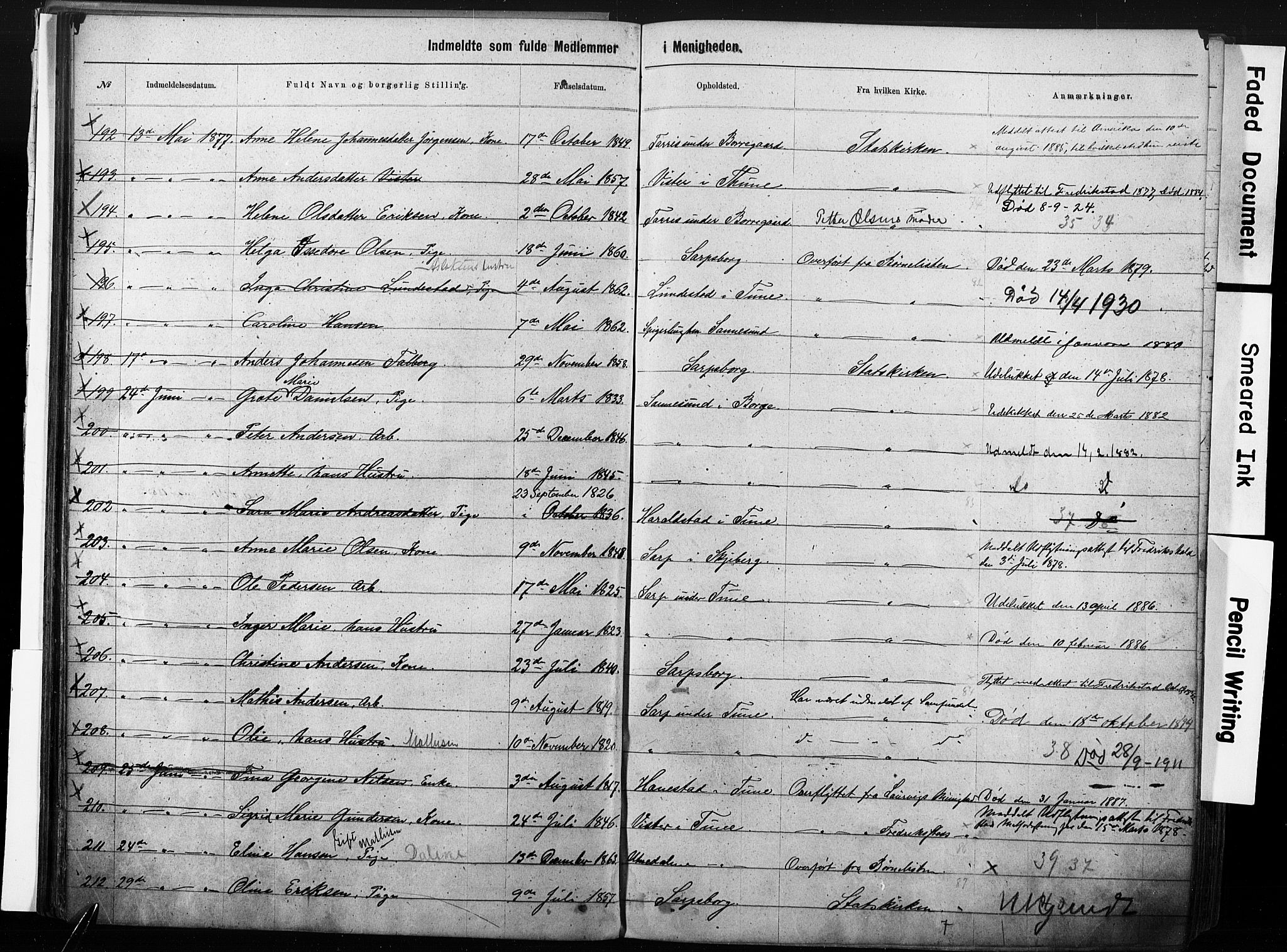 Sarpsborg metodistkirke, AV/SAO-PAO-0233/A/L0003: Dissenter register no. 3, 1856-1893