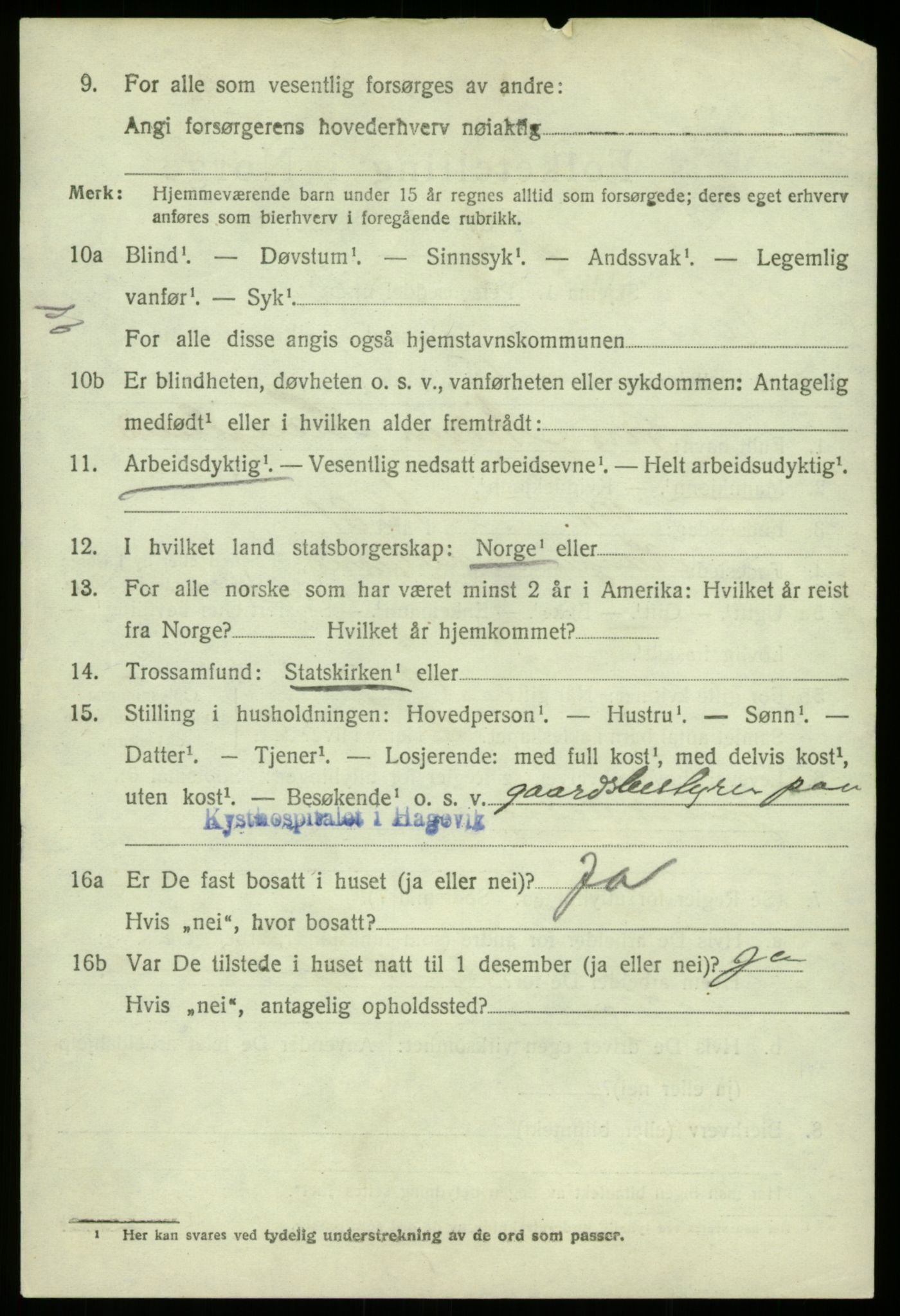SAB, 1920 census for Os, 1920, p. 4819