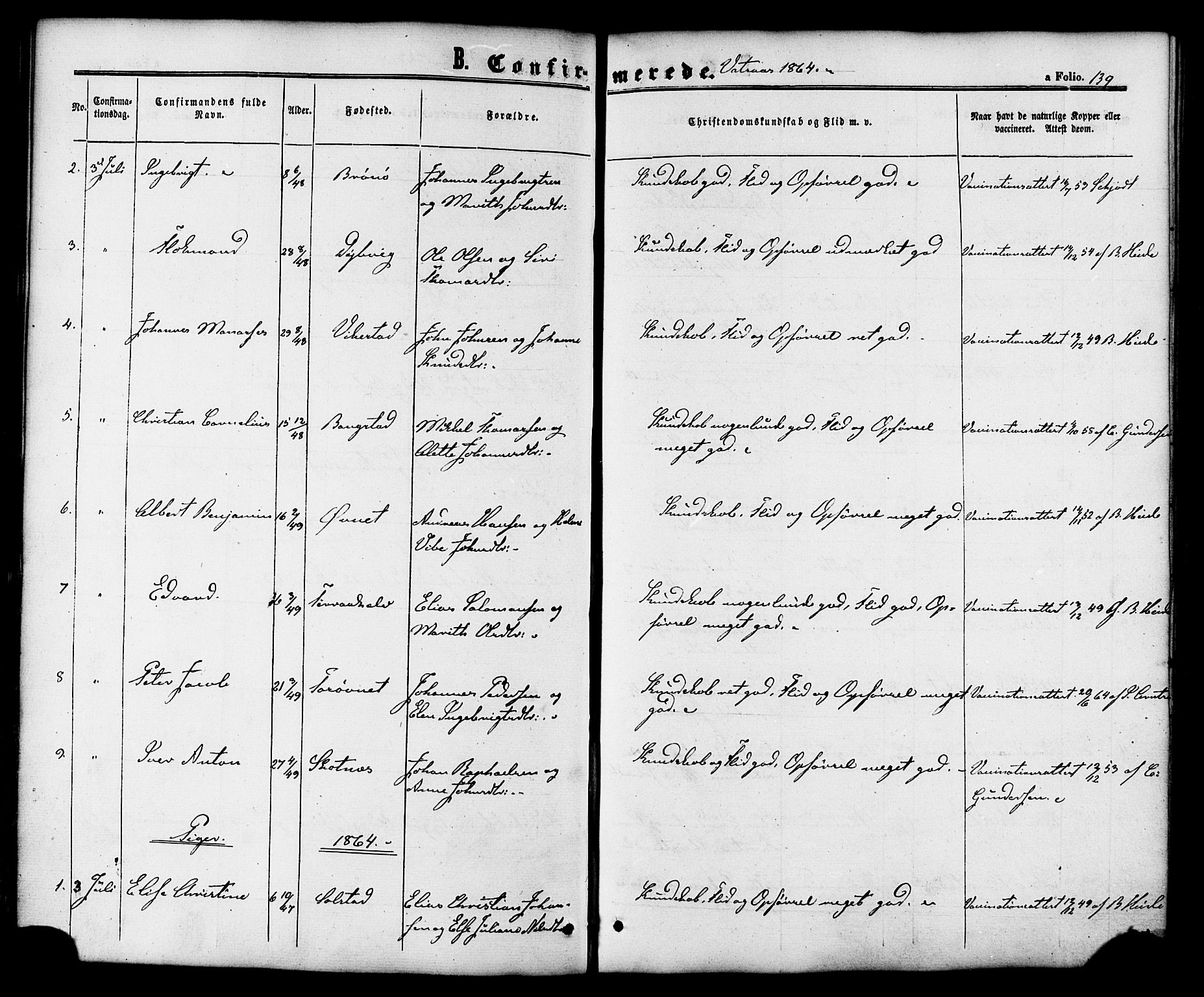 Ministerialprotokoller, klokkerbøker og fødselsregistre - Nordland, SAT/A-1459/810/L0146: Parish register (official) no. 810A08 /1, 1862-1874, p. 139