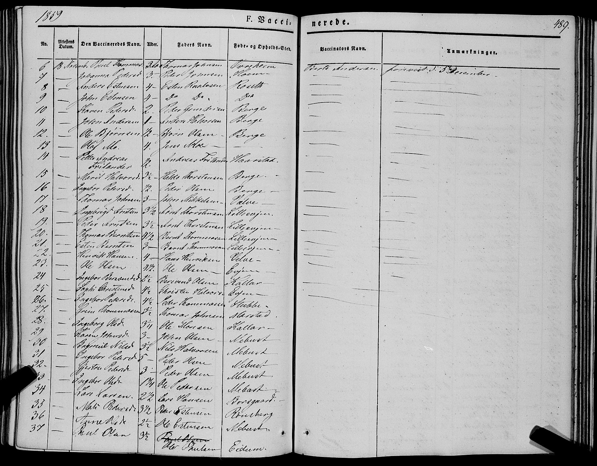 Ministerialprotokoller, klokkerbøker og fødselsregistre - Sør-Trøndelag, SAT/A-1456/695/L1145: Parish register (official) no. 695A06 /1, 1843-1859, p. 489