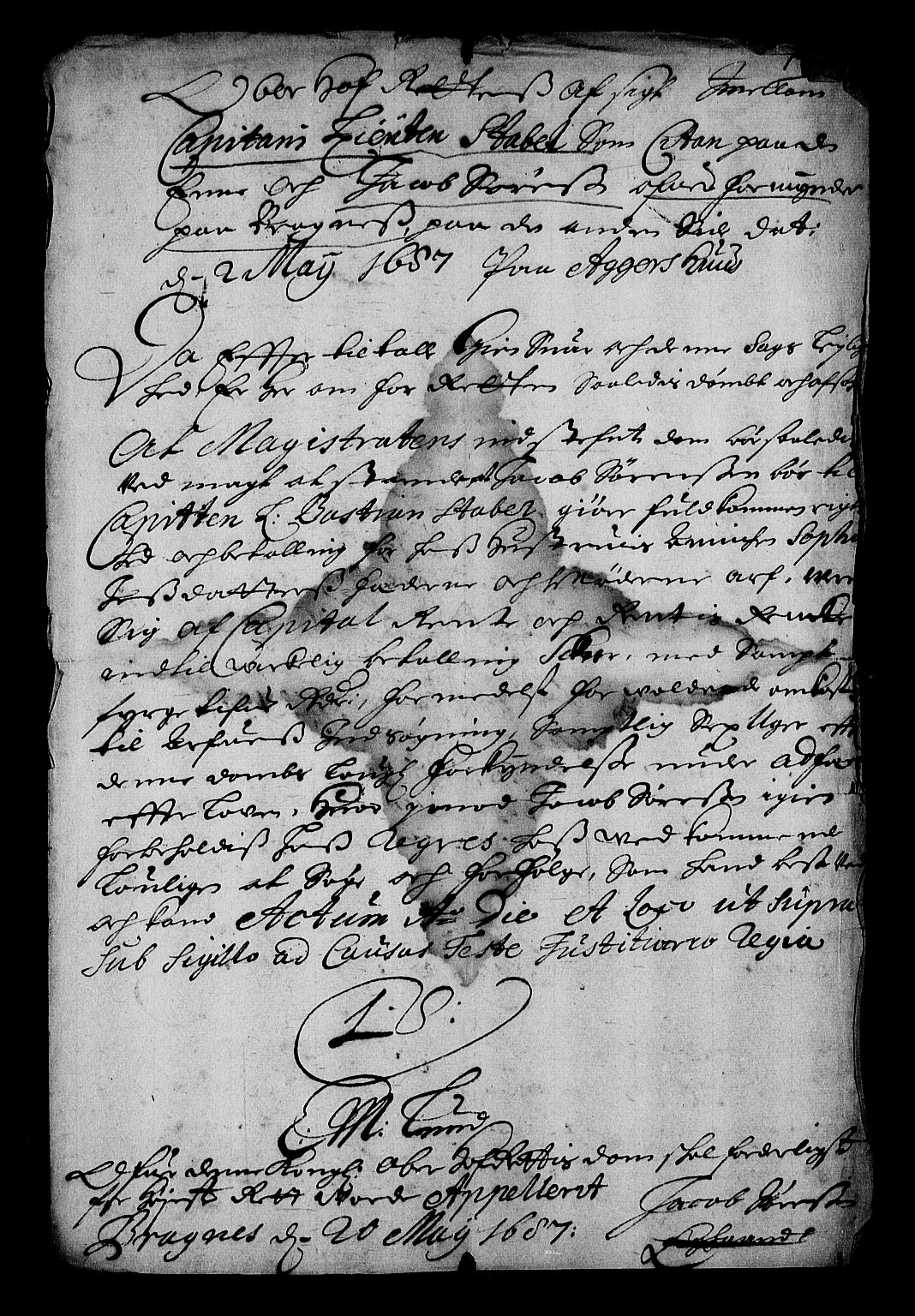Stattholderembetet 1572-1771, RA/EA-2870/Af/L0002: Avskrifter av vedlegg til originale supplikker, nummerert i samsvar med supplikkbøkene, 1687-1689, p. 115