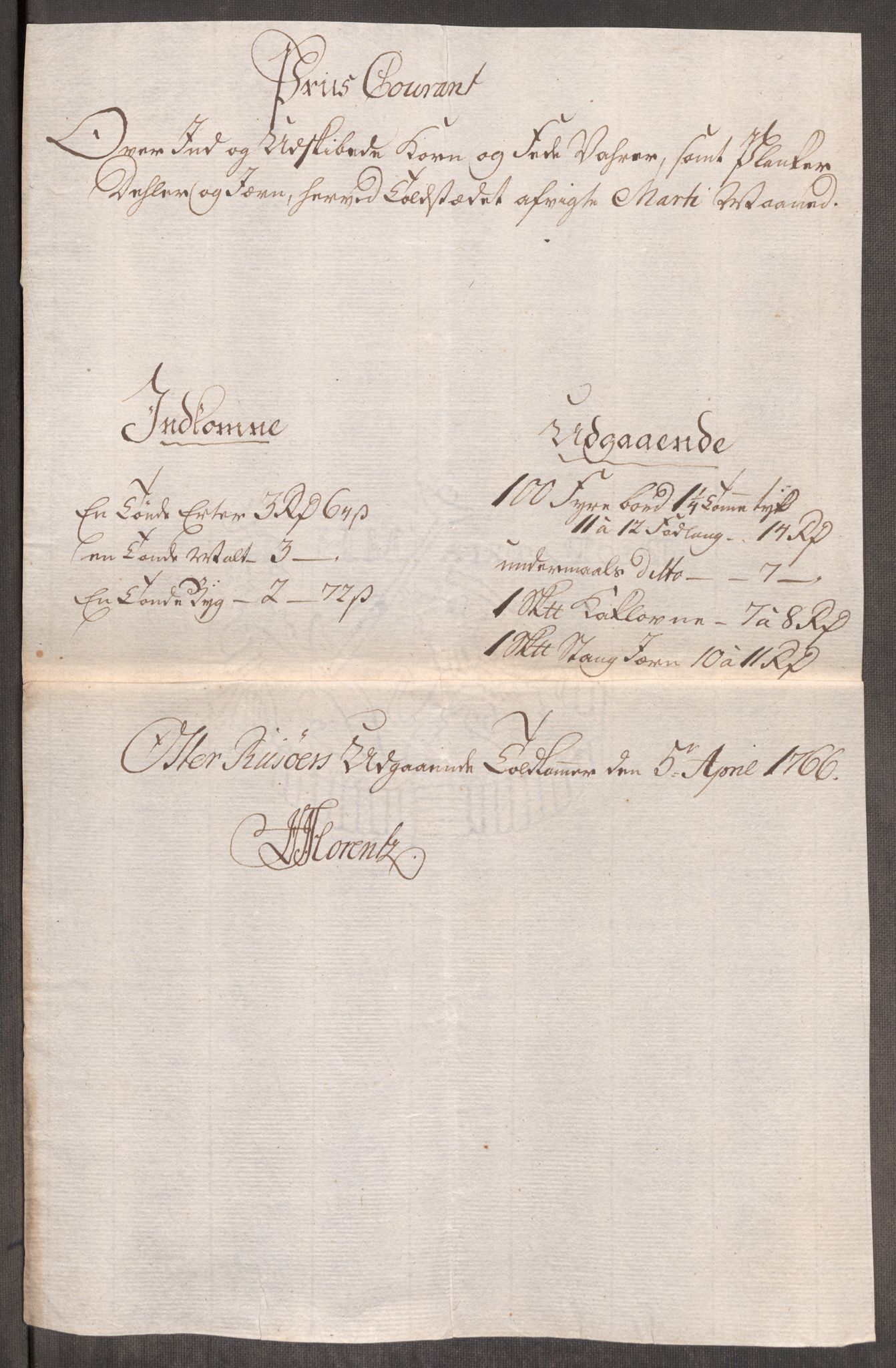 Rentekammeret inntil 1814, Realistisk ordnet avdeling, RA/EA-4070/Oe/L0008: [Ø1]: Priskuranter, 1764-1768, p. 656