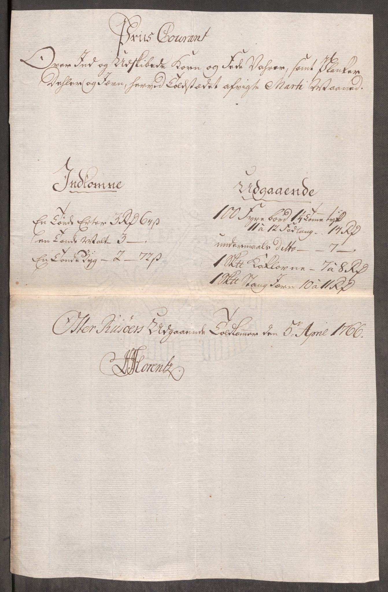 Rentekammeret inntil 1814, Realistisk ordnet avdeling, AV/RA-EA-4070/Oe/L0008: [Ø1]: Priskuranter, 1764-1768, p. 656
