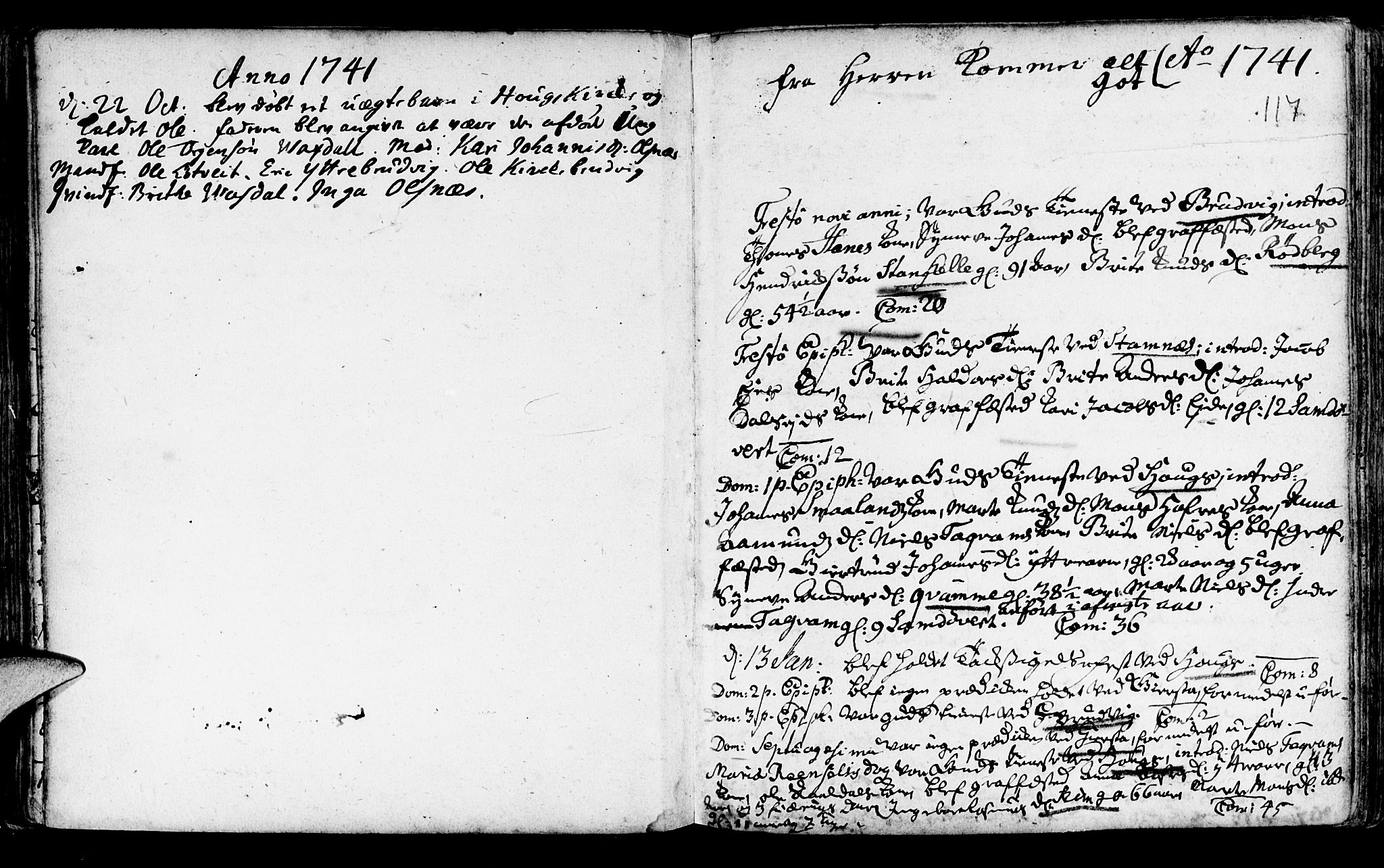 Haus sokneprestembete, SAB/A-75601/H/Haa: Parish register (official) no. A 5, 1733-1747, p. 116